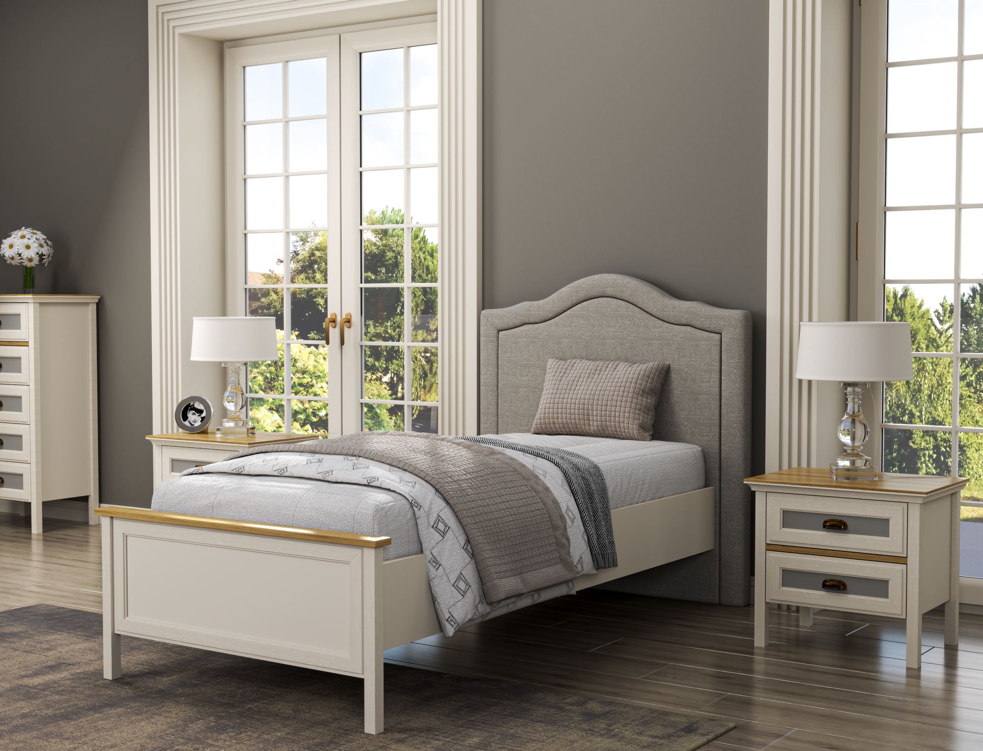 Cama Individual com Arrumação Multifuncional - 3 Cores Disponíveis, Prateleiras Integradas e Fixação à Parede