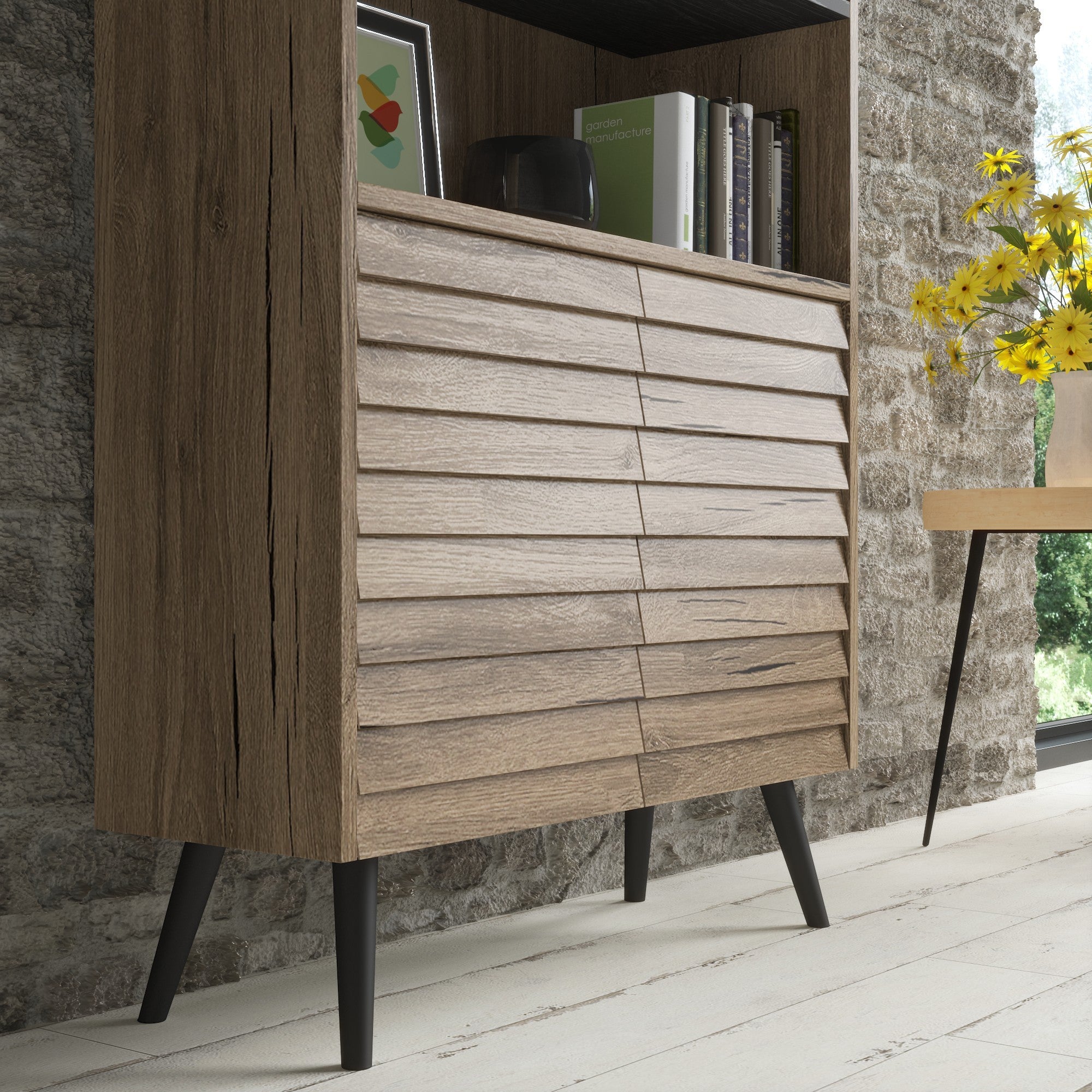 Estante de livros – 80 cm x 190 cm x 29 cm – Noz – MDF