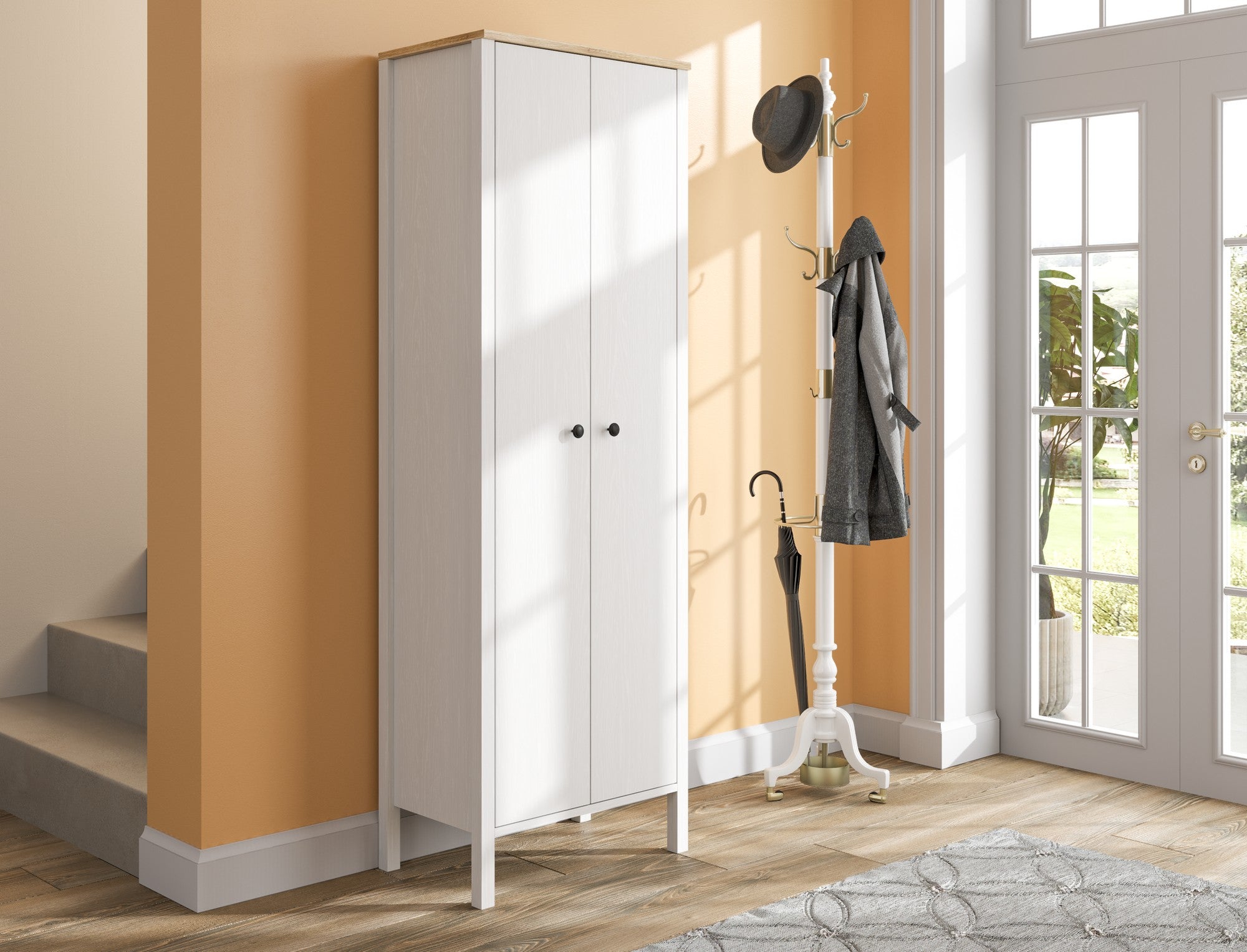 Conjunto para hall de entrada – 63cm x 190cm x 38cm – Branco – Aglomerado