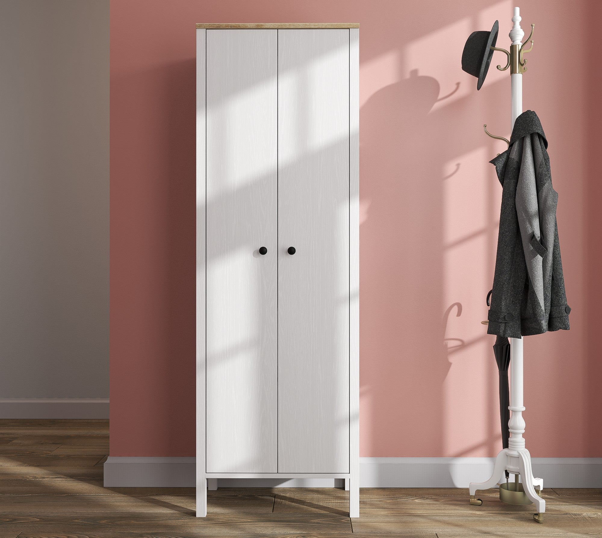 Conjunto para hall de entrada – 63cm x 190cm x 38cm – Branco – Aglomerado de melamina