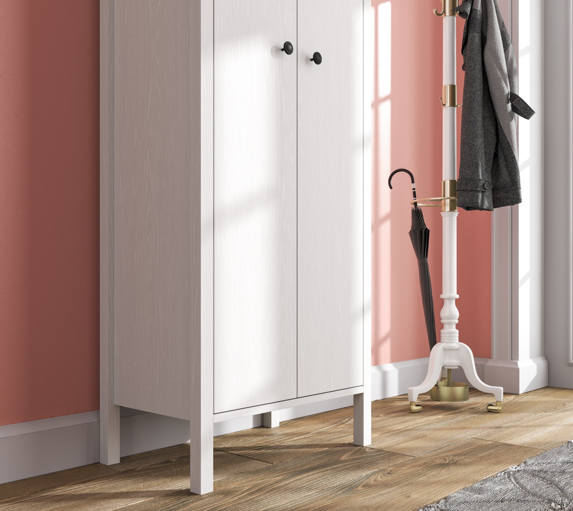 Conjunto para hall de entrada – 63cm x 190cm x 38cm – Branco – Aglomerado de melamina