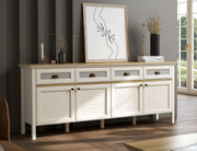 Consola Moderna em Carvalho com 3 Cores Disponíveis - 200cm de Largura com Múltiplas Prateleiras e Fixação à Parede