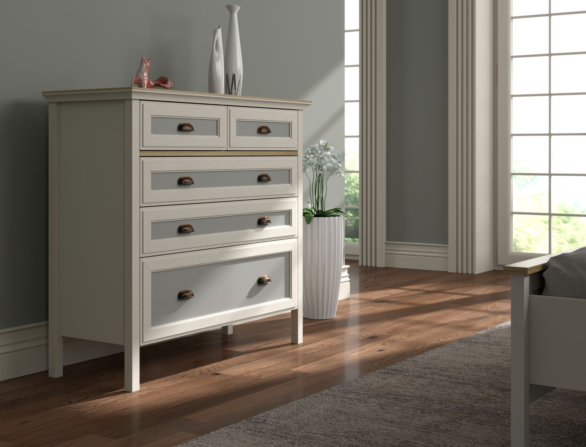 Cómoda Moderna com 3 Cores Disponíveis - Design Elegante com Múltiplas Prateleiras e Fixação de Parede