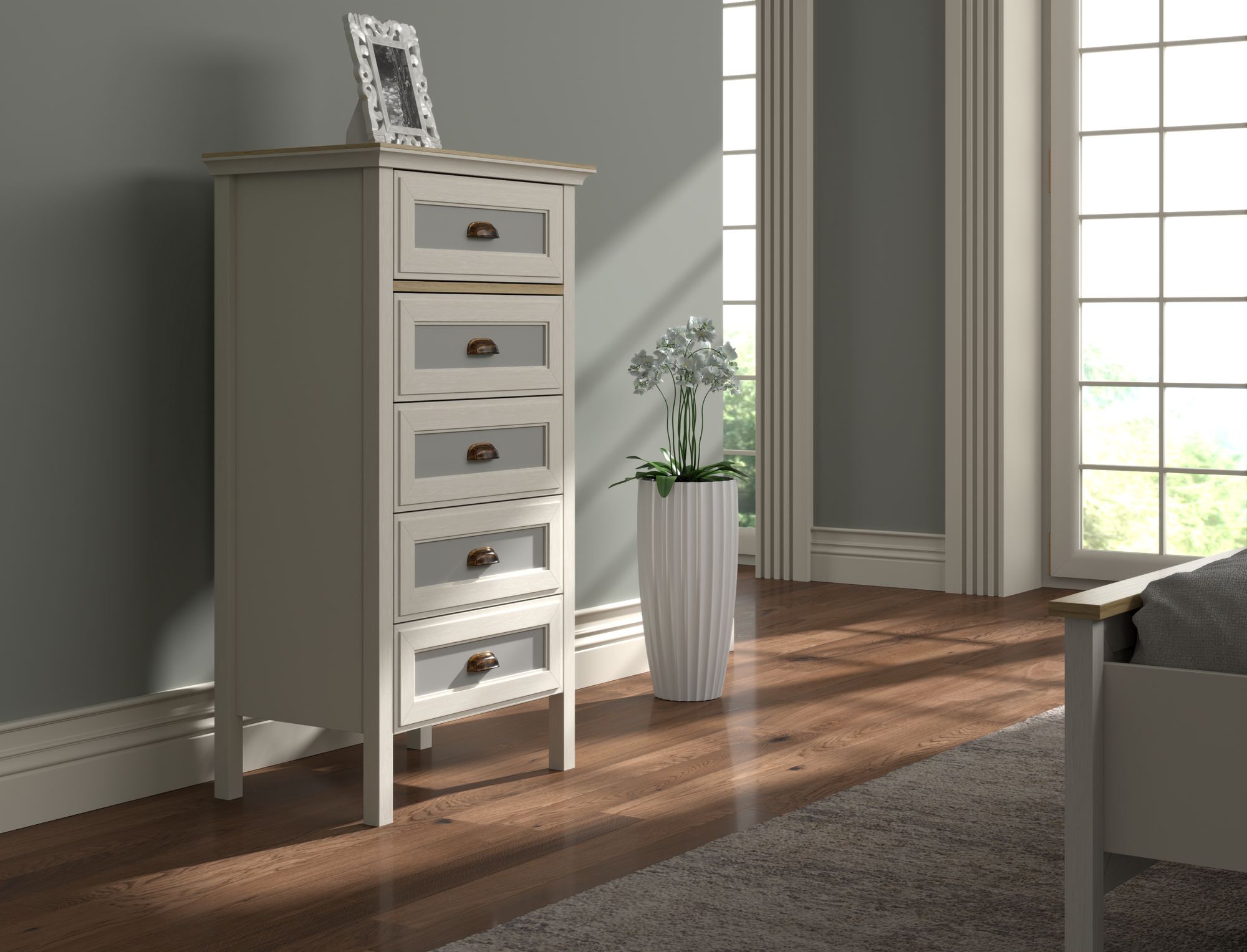 Cómoda Moderna com 3 Cores Disponíveis - Estrutura Resistente MDF e Melamina com Múltiplas Prateleiras e Fixação à Parede