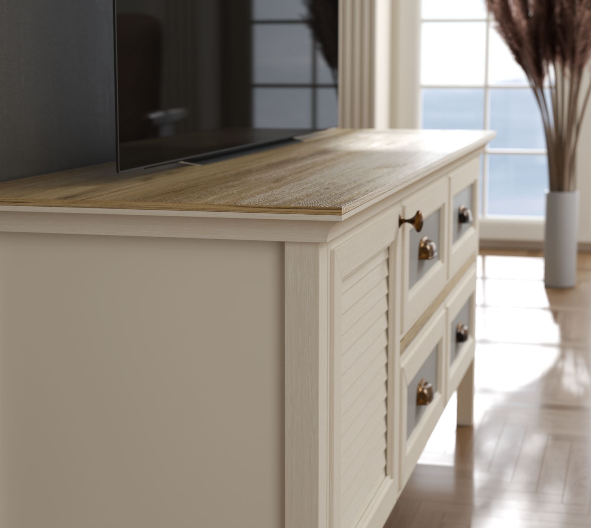 Móvel TV Moderno com Pernas MDF - 149cm Largura, Múltiplas Prateleiras e Fixação à Parede Disponível