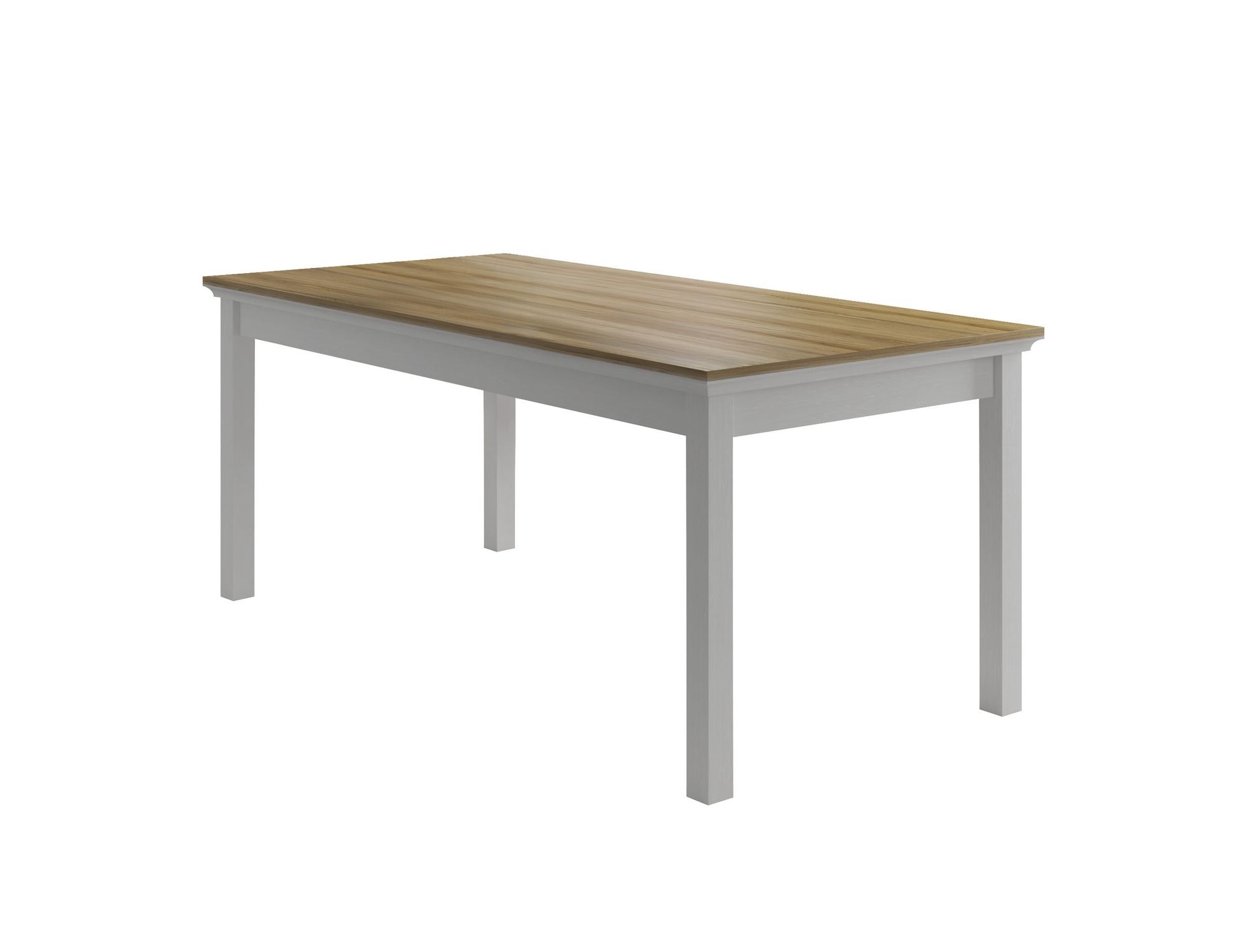 Mesa de Jantar Moderna Cream e Cinzento com Arrumação Integrada - 180cm com Prateleiras e Fixação à Parede
