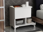 Mesa de cabeceira branca elegante, 46,8 x 33 cm | Painel de partículas 100% revestido em melamina, 18 mm de espessura | Montável na parede com várias prateleiras, design moderno