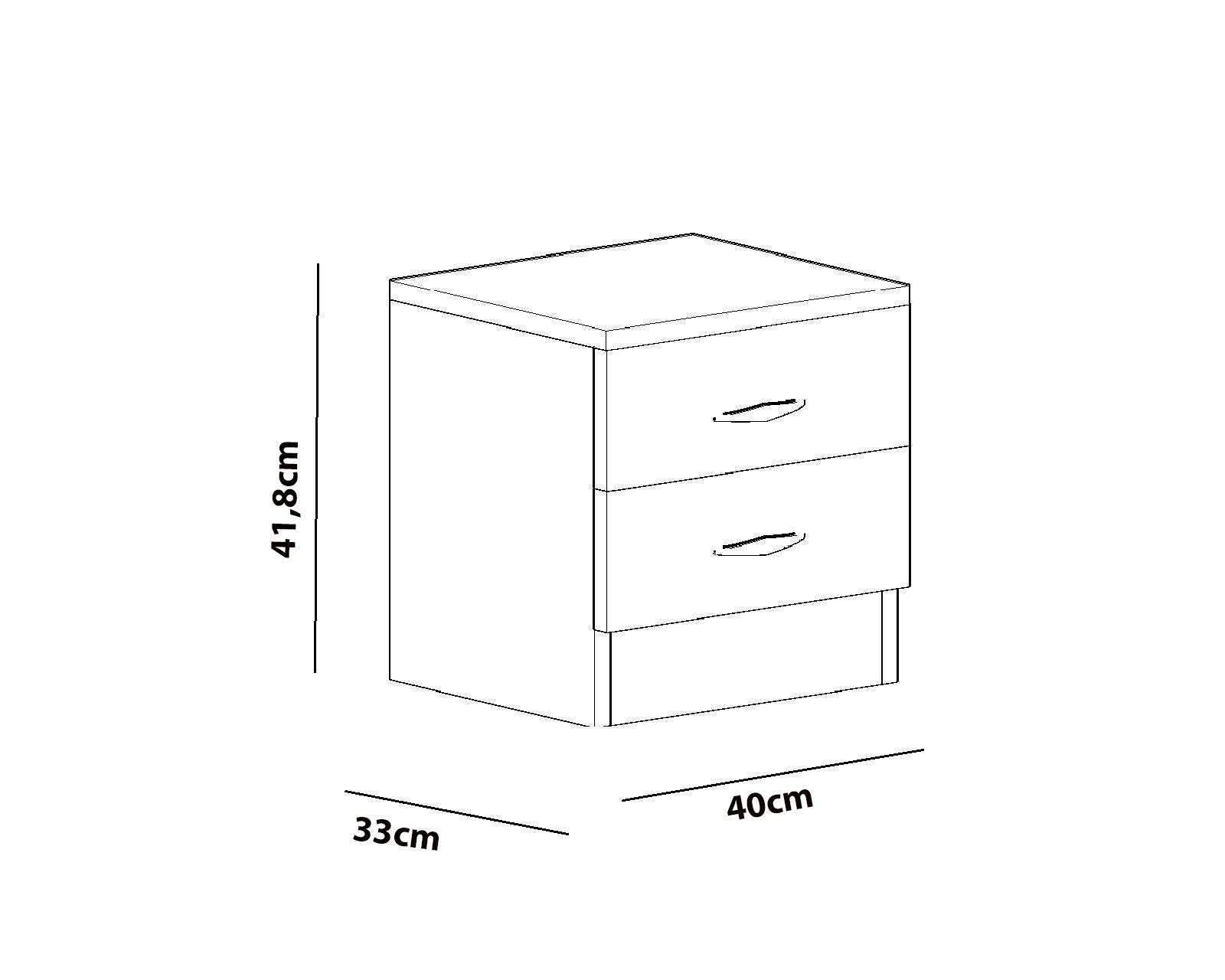Mesa de Cabeceira Branca Elegante, 40 x 33 x 41,8 cm | Painel de Partículas 100% Revestido com Melamina, 18 mm de Espessura | Montável na Parede com Várias Prateleiras, Design Moderno