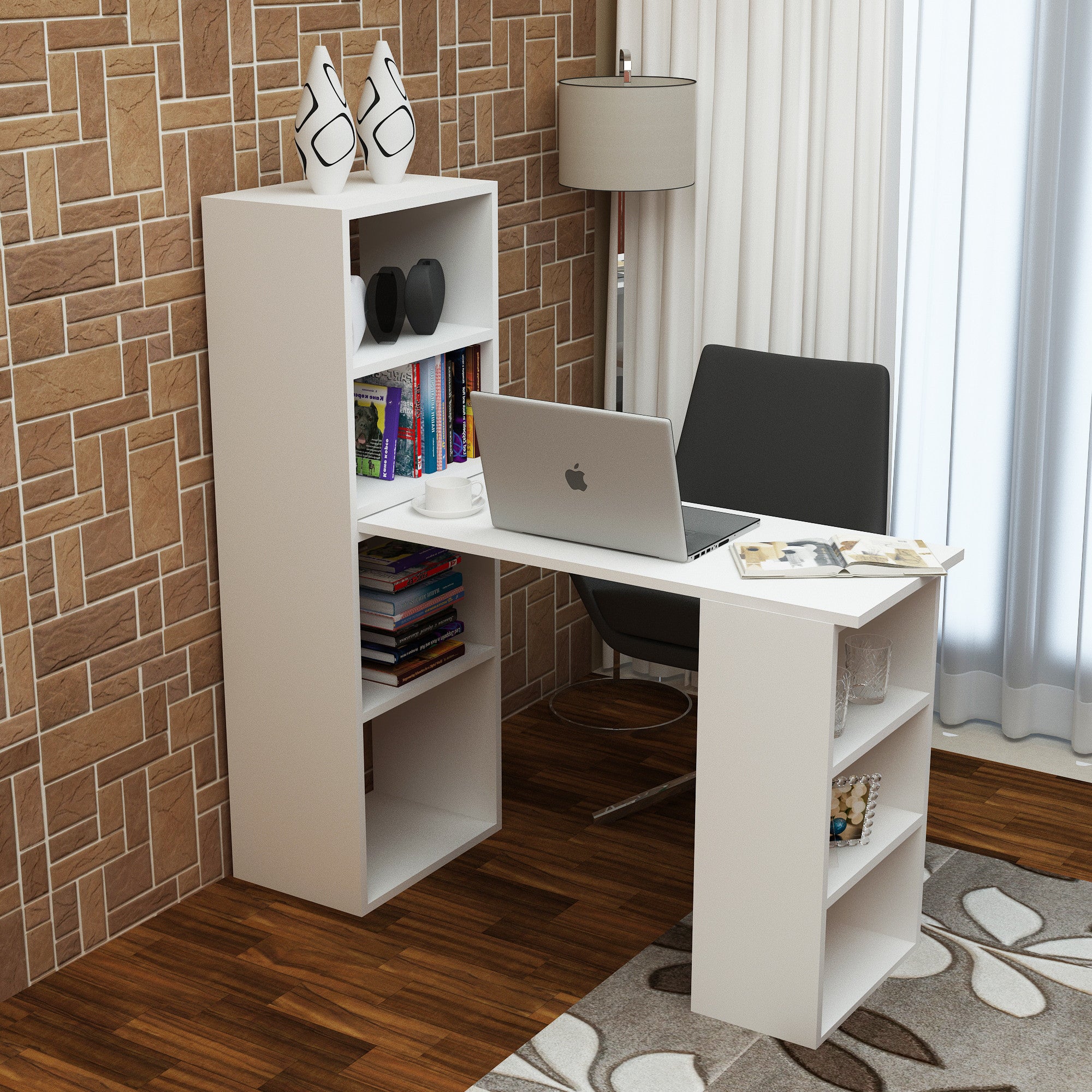 Secretária de Estudo moderna – 90x40x70 cm – Branca – Melamina