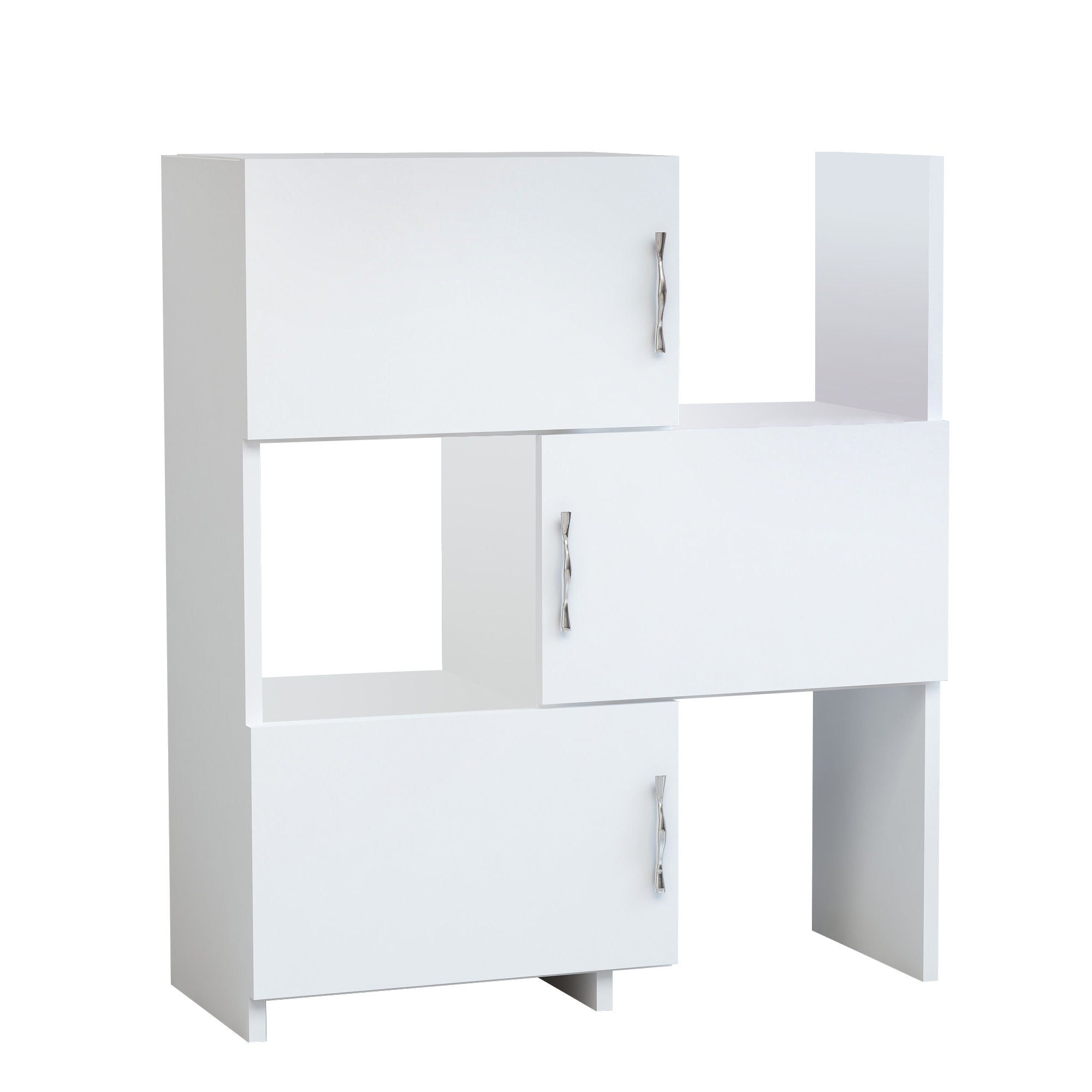 Armário multifuncional – 65 x 89,8 x 31,5 cm – Branco – Painel de partículas revestido a melamina