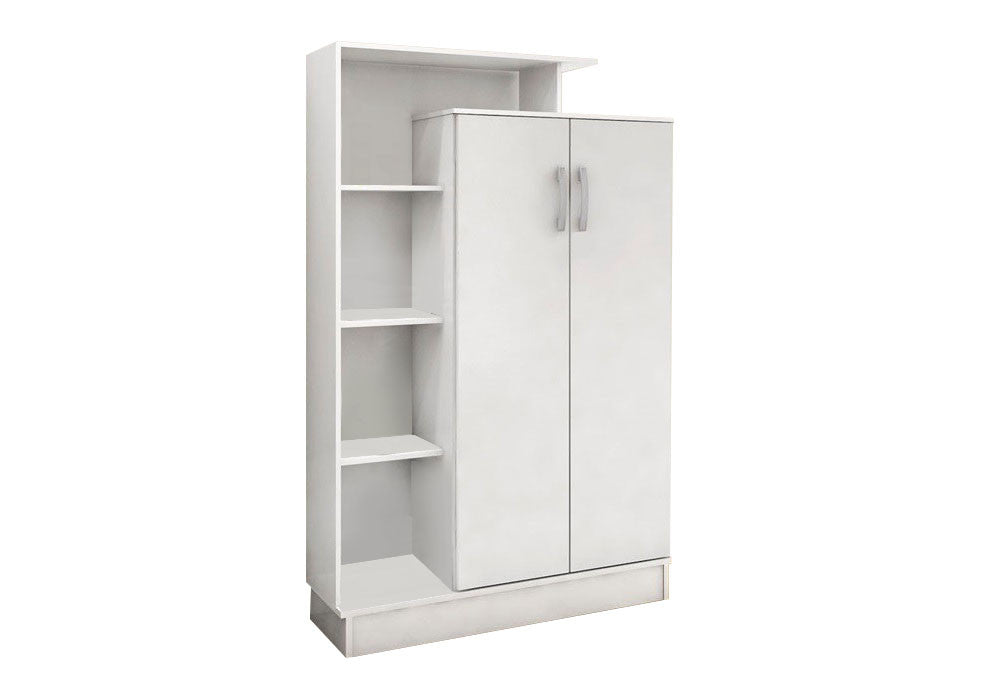 Armário multifuncional – 90 x 140 x 29,5 cm – Branco – Painel de partículas revestido a melamina