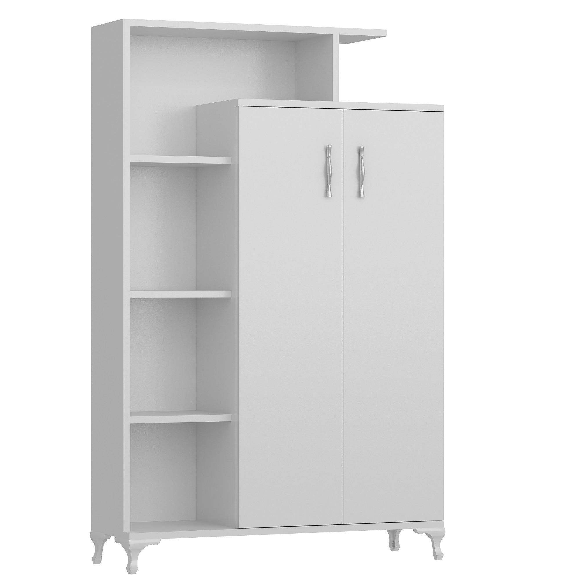 Armário multifuncional – 90 x 140 x 29,5 cm – Branco – Painel de partículas revestido a melamina