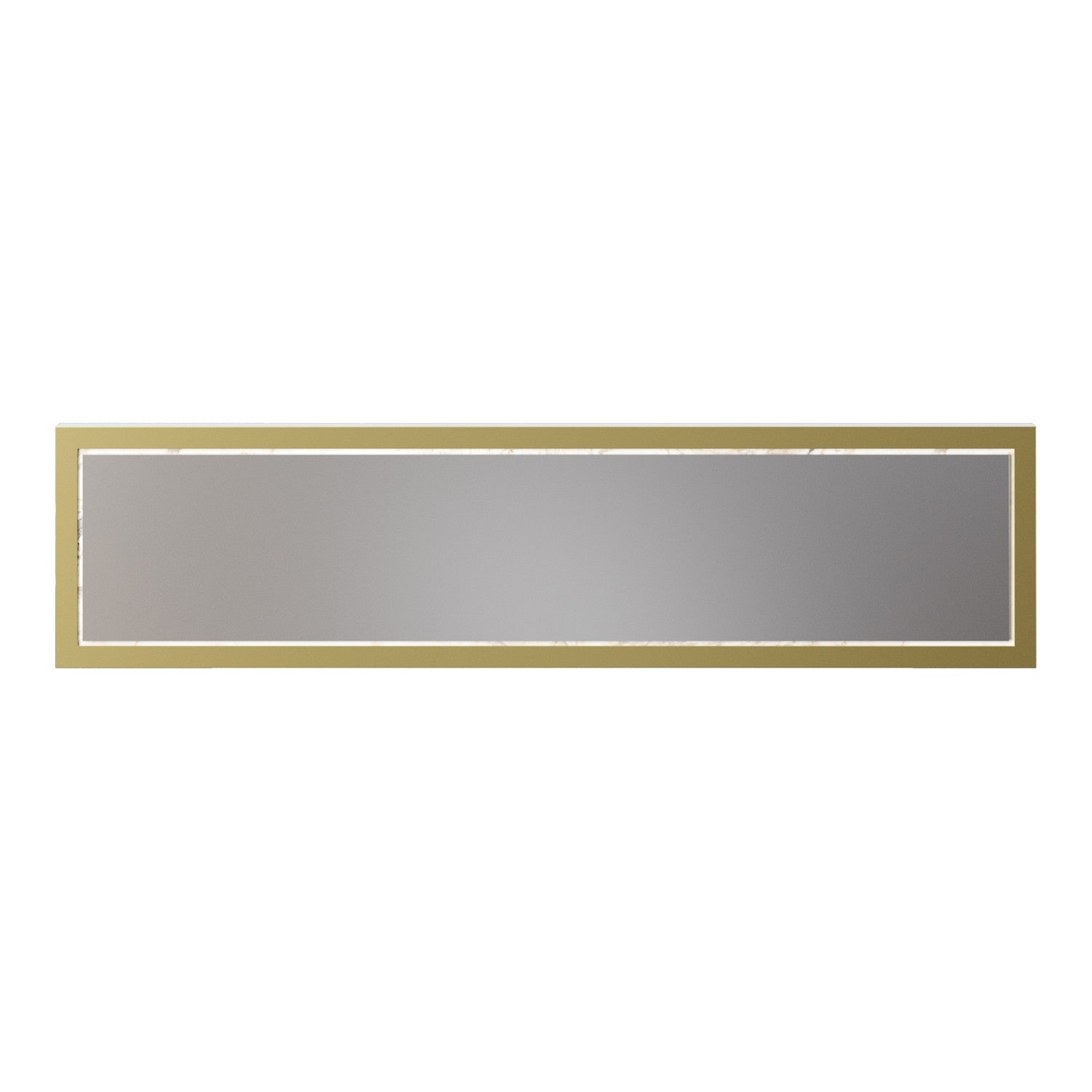 Espelho decorativo moderno de aglomerado, branco, 90 x 22 x 2 cm | 100% revestido em melamina, 18 mm de espessura | Montável na parede, design glamoroso para hotéis e residências