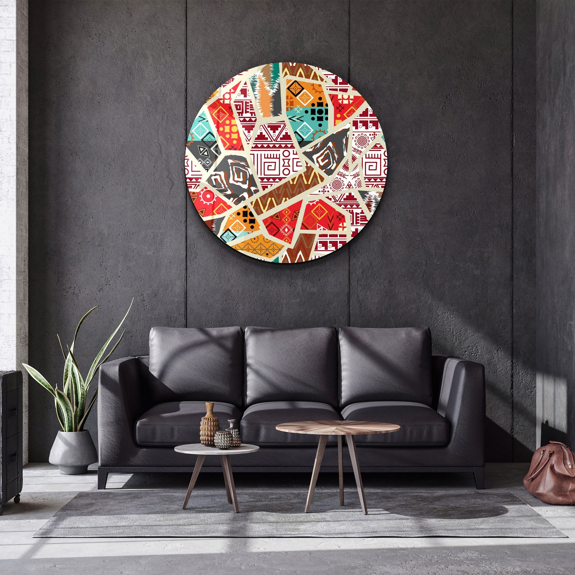 Quadro Decorativo em Vidro Temperado Multicolor 60x60cm - Impressão UV de Alta Qualidade