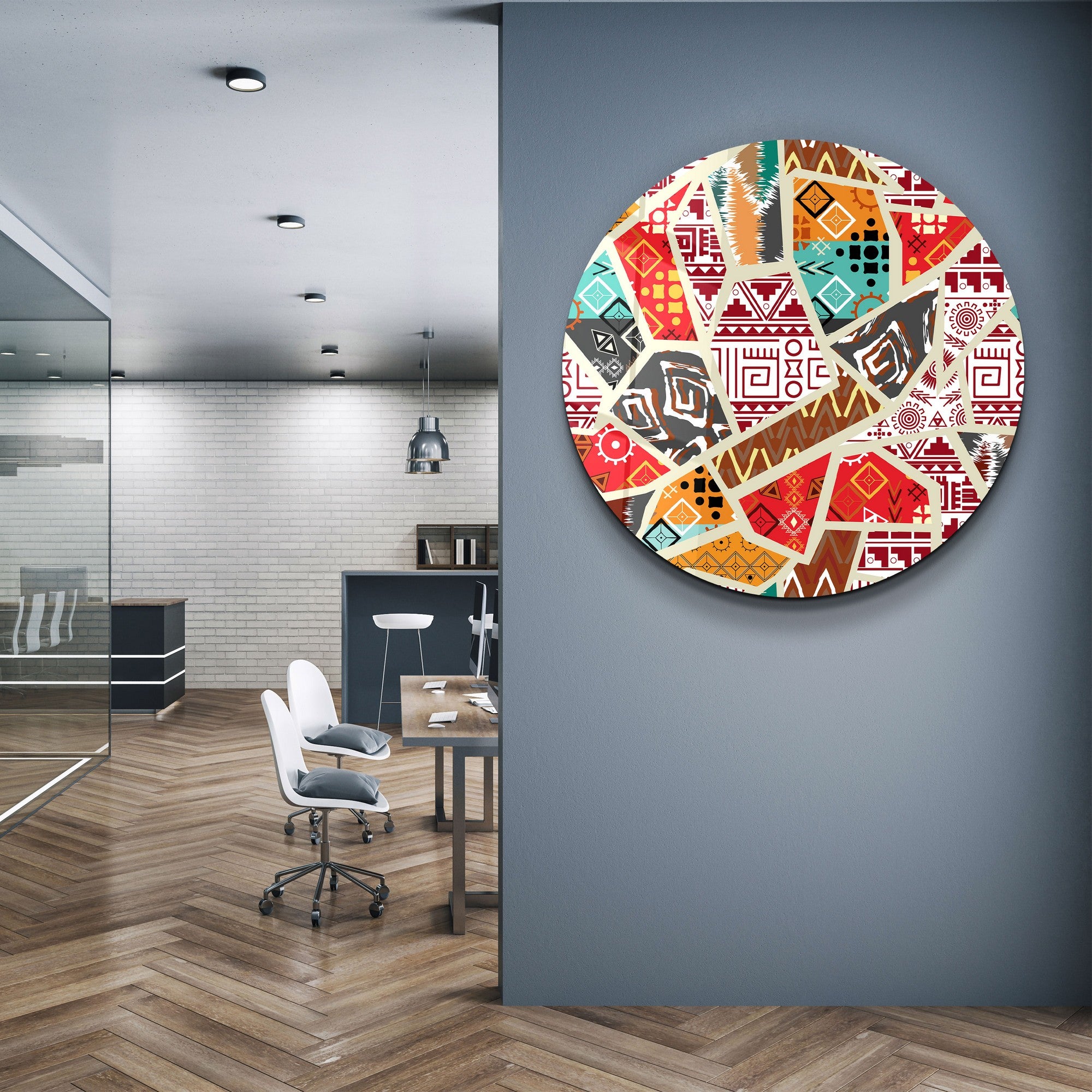 Quadro Decorativo em Vidro Temperado Multicolor 80x80cm - Impressão UV de Alta Qualidade