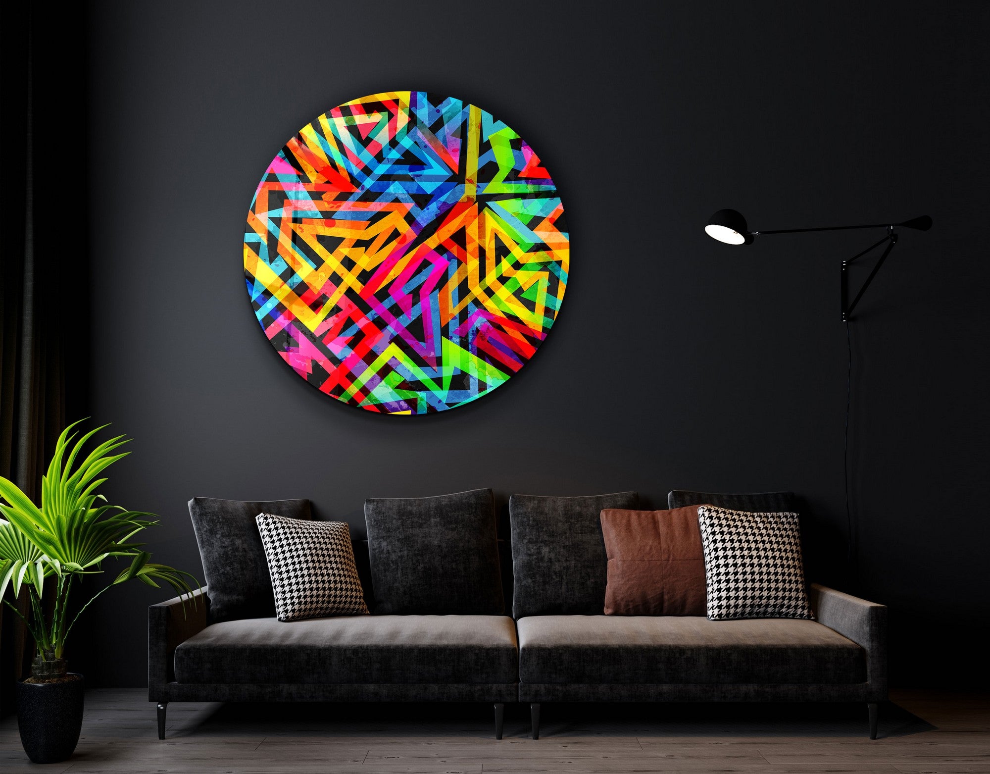 Quadro Decorativo em Vidro Temperado Multicolor 60x60cm - Impressão UV de Alta Qualidade