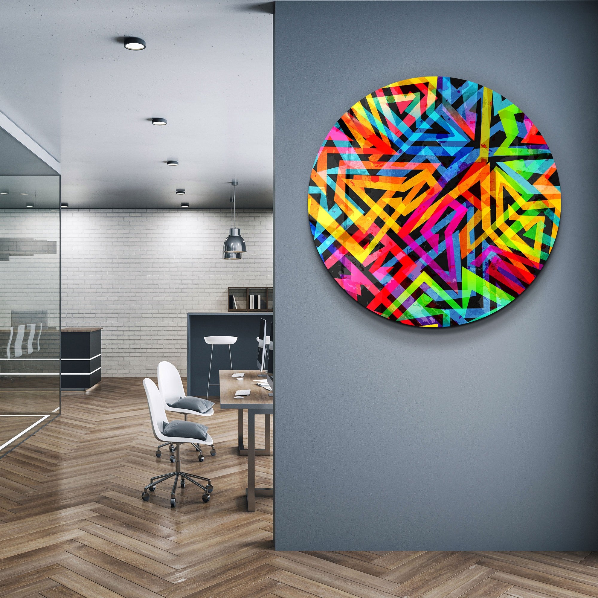 Quadro Decorativo em Vidro Temperado Multicolor 60x60cm - Impressão UV de Alta Qualidade