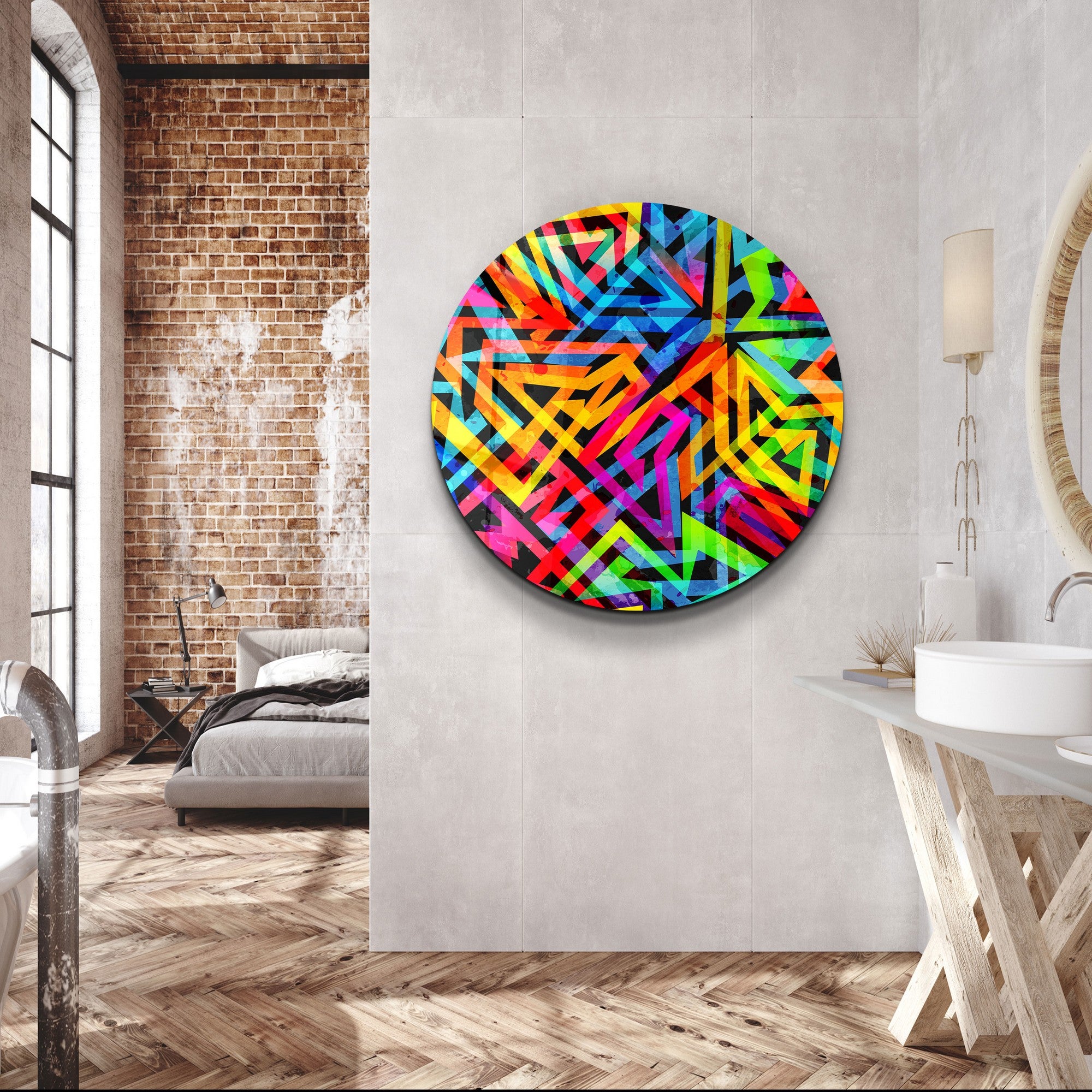 Quadro Decorativo em Vidro Temperado Multicolor 60x60cm - Impressão UV de Alta Qualidade