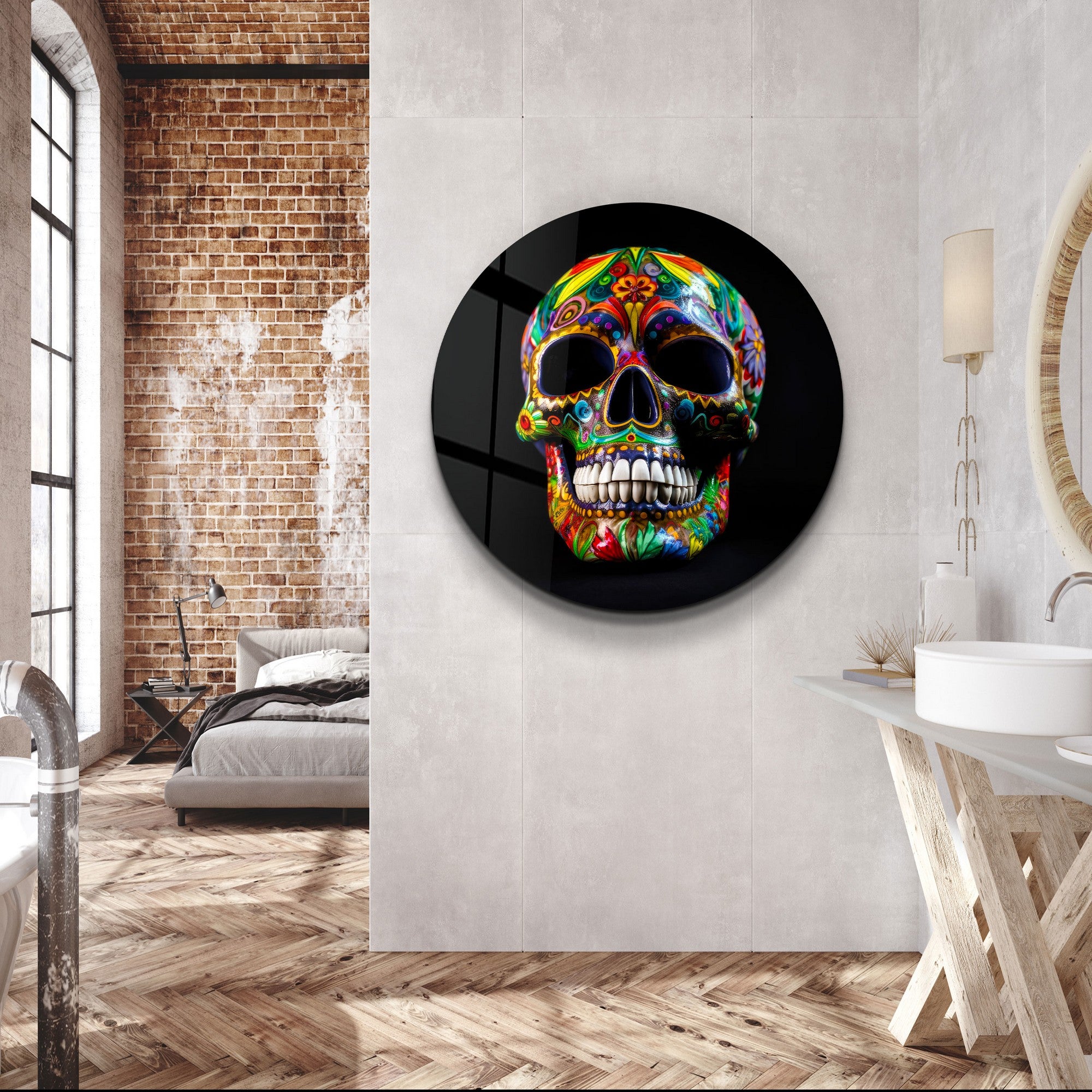 Quadro Decorativo em Vidro Temperado Multicolor 80x80cm - Impressão UV de Alta Qualidade