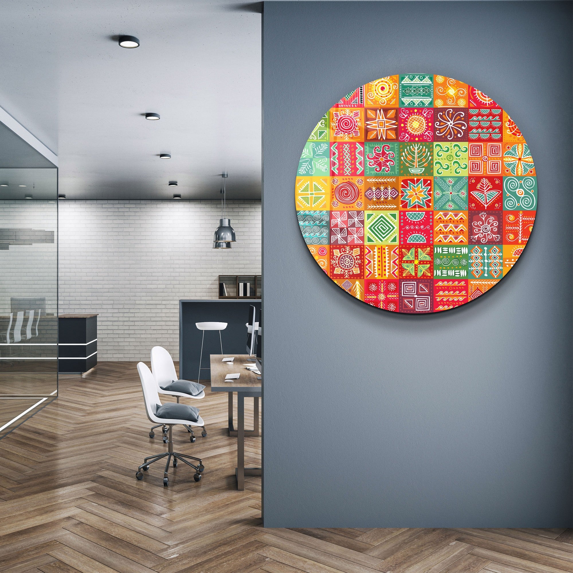 Quadro Decorativo em Vidro Temperado Multicolor 60x60cm - Impressão UV de Alta Qualidade