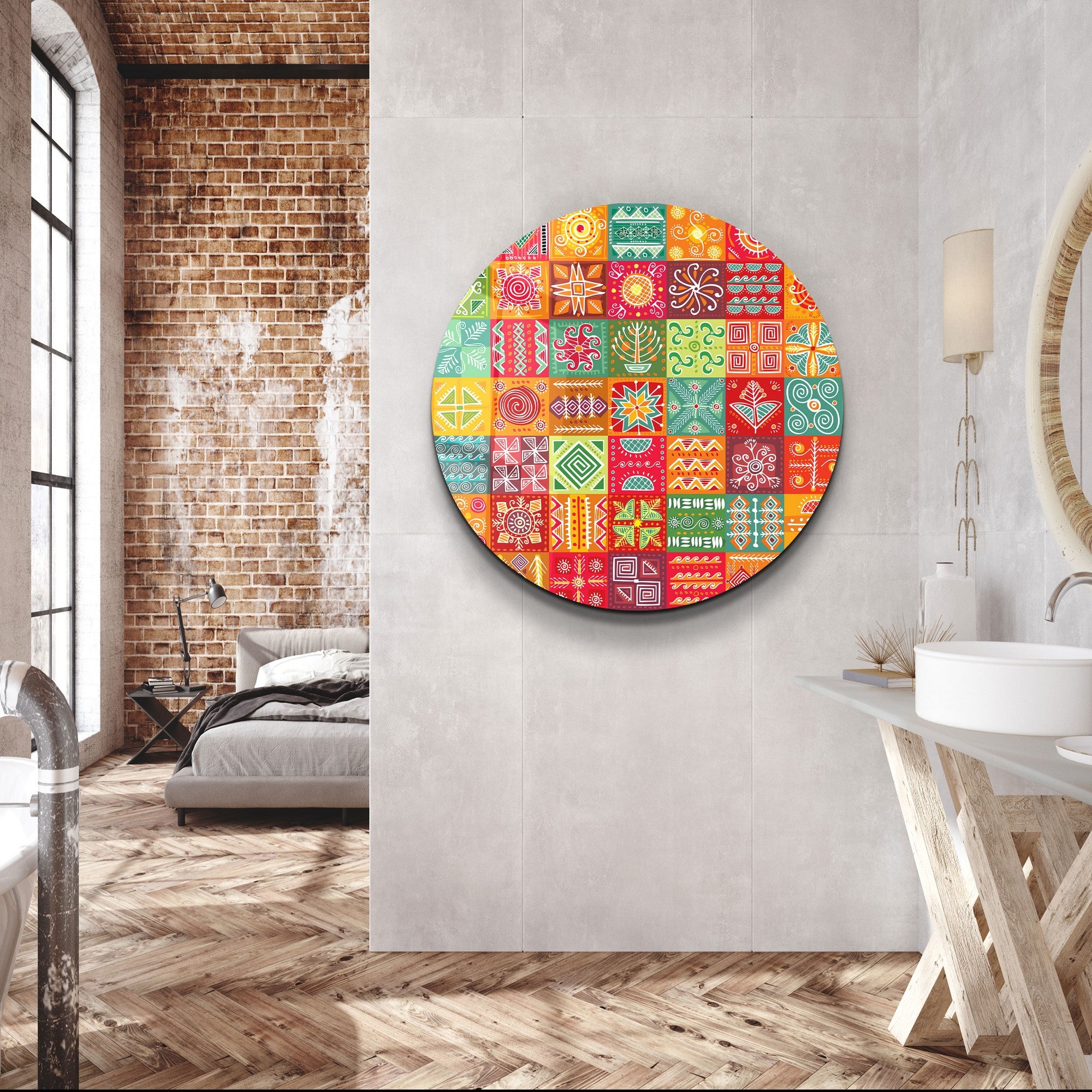 Quadro Decorativo em Vidro Temperado Multicolor 60x60cm - Impressão UV de Alta Qualidade