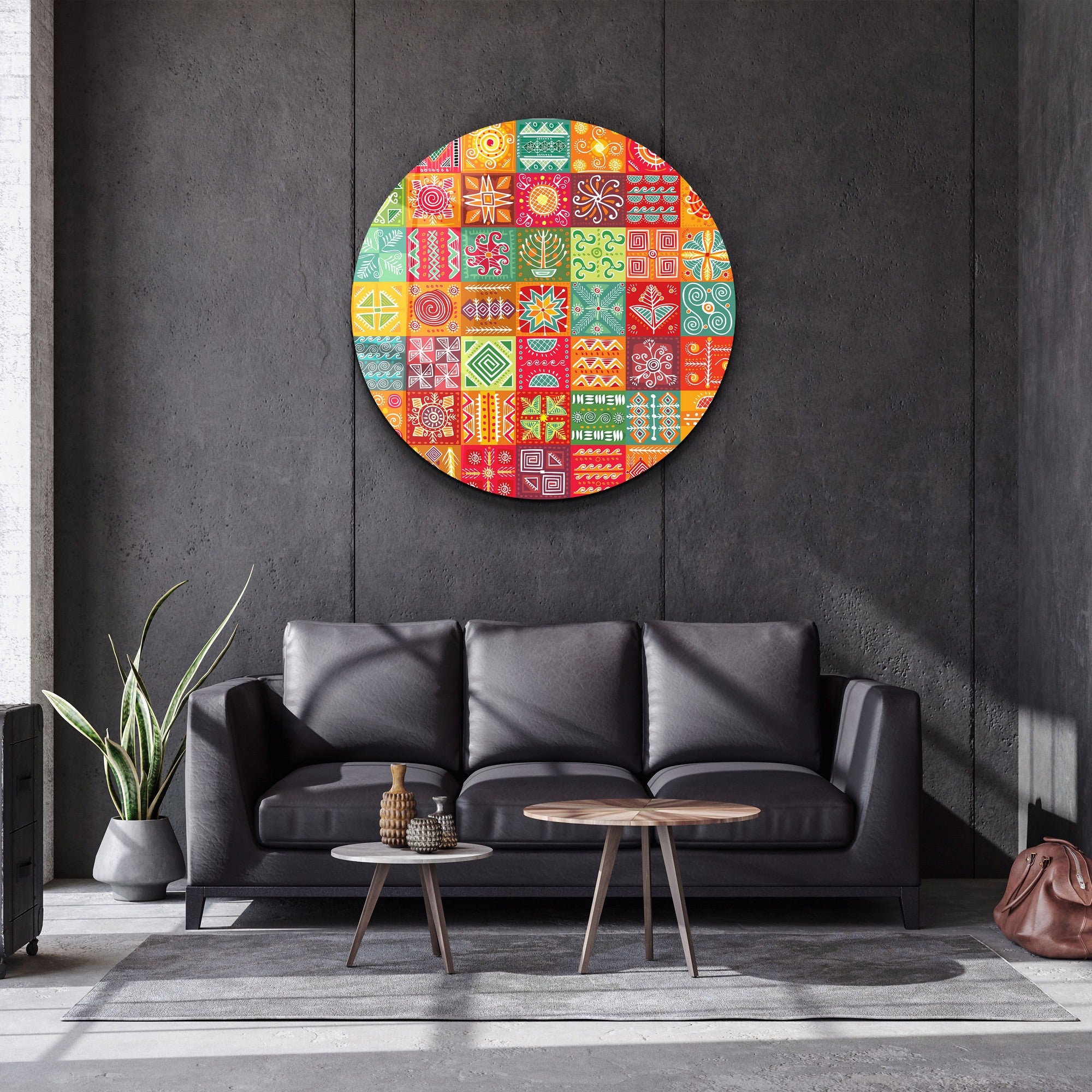 Quadro Decorativo em Vidro Temperado Multicolor 60x60cm - Impressão UV de Alta Qualidade