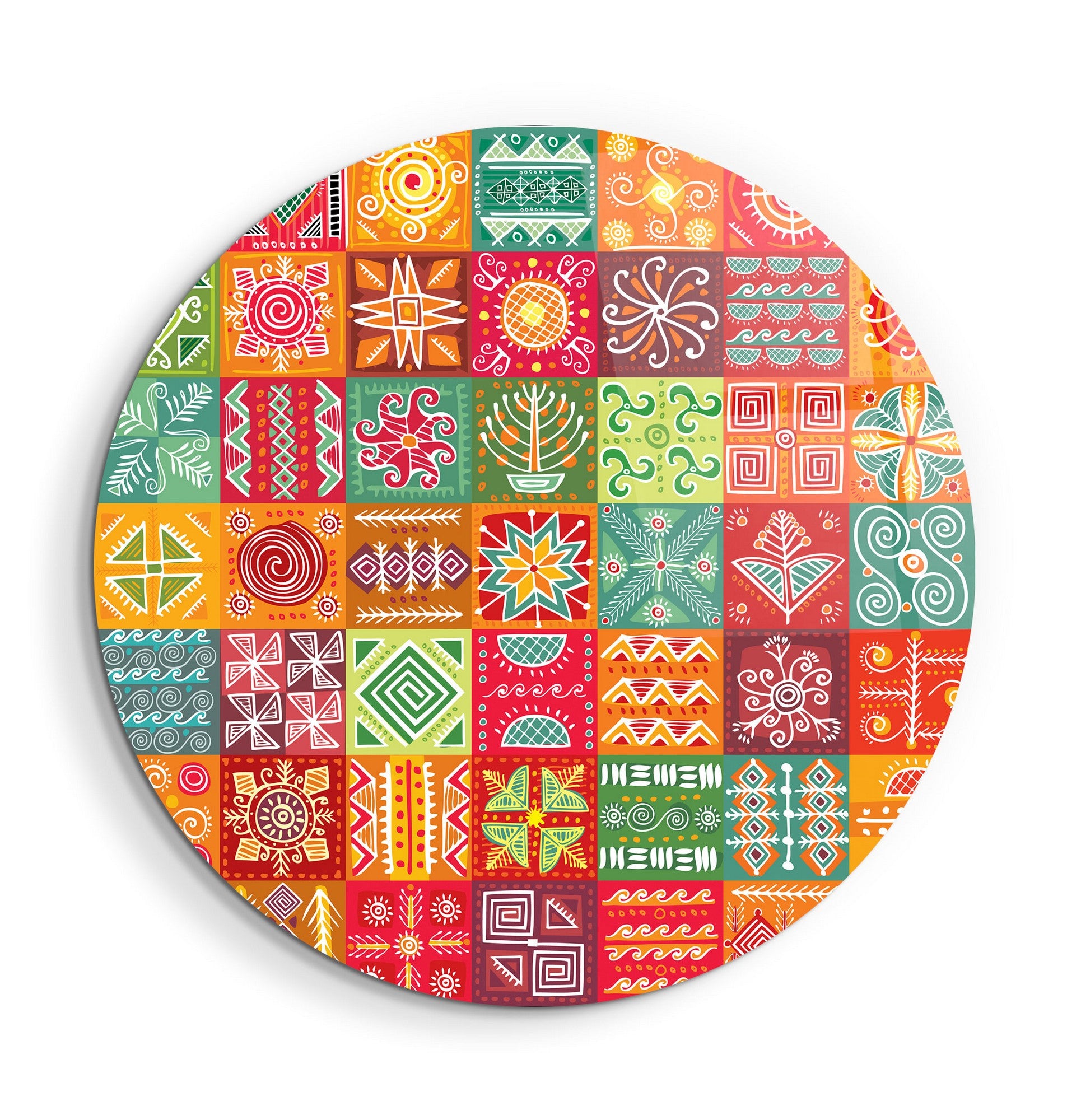 Quadro Decorativo em Vidro Temperado Multicolor 60x60cm - Impressão UV de Alta Qualidade