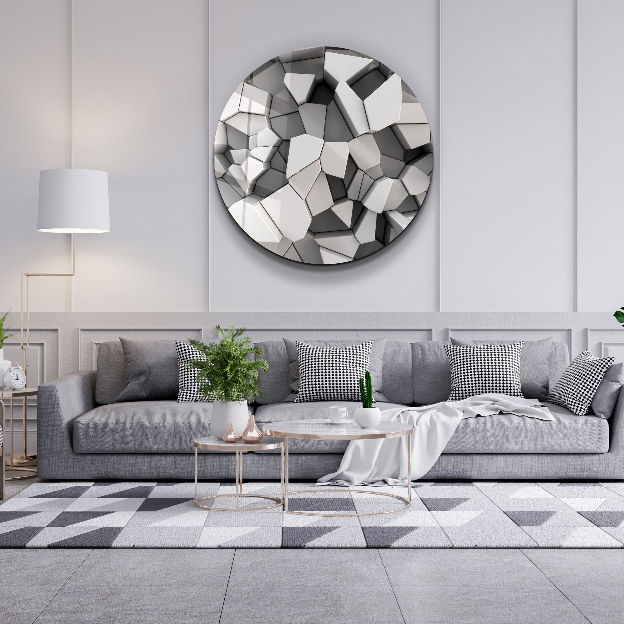 Quadro Decorativo em Vidro Temperado Multicolor 60x60cm - Impressão UV de Alta Qualidade