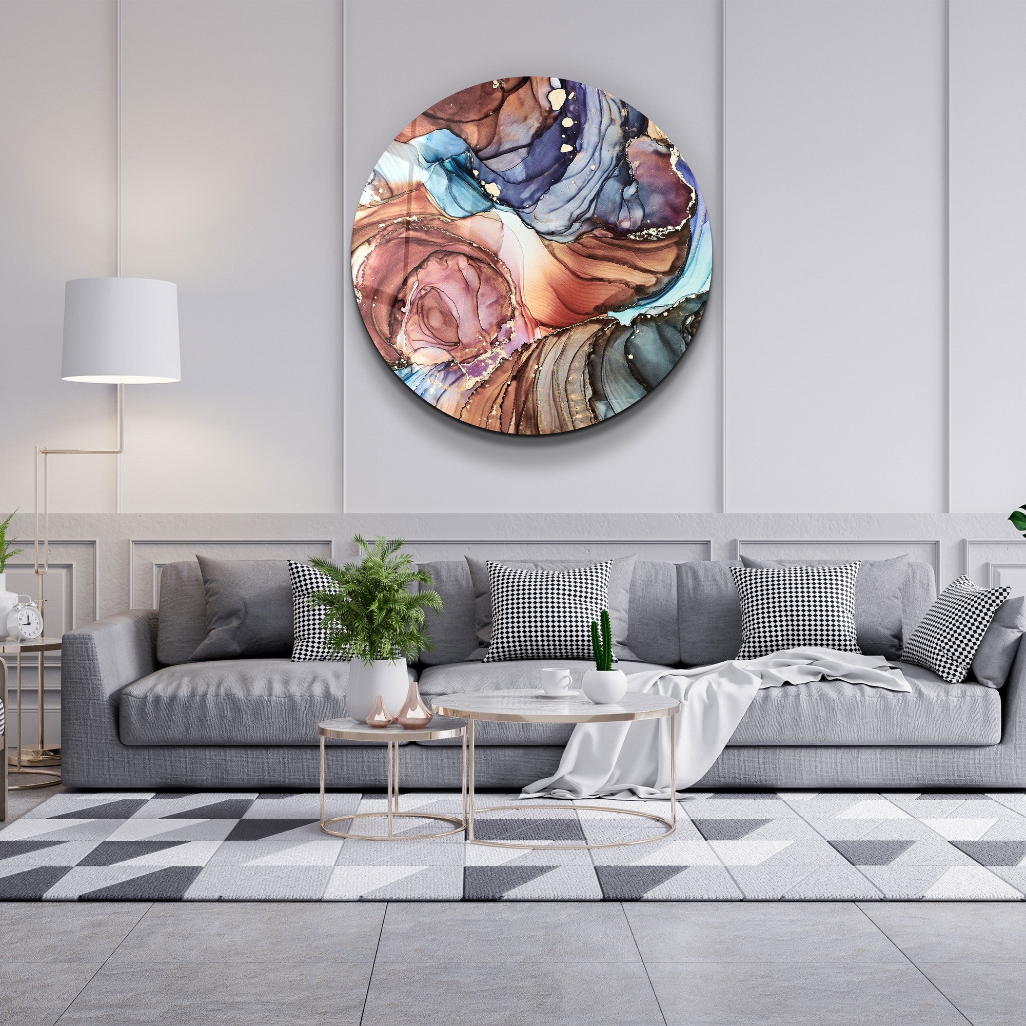 Quadro Decorativo em Vidro Temperado Multicolor 80x80cm - Impressão UV de Alta Qualidade
