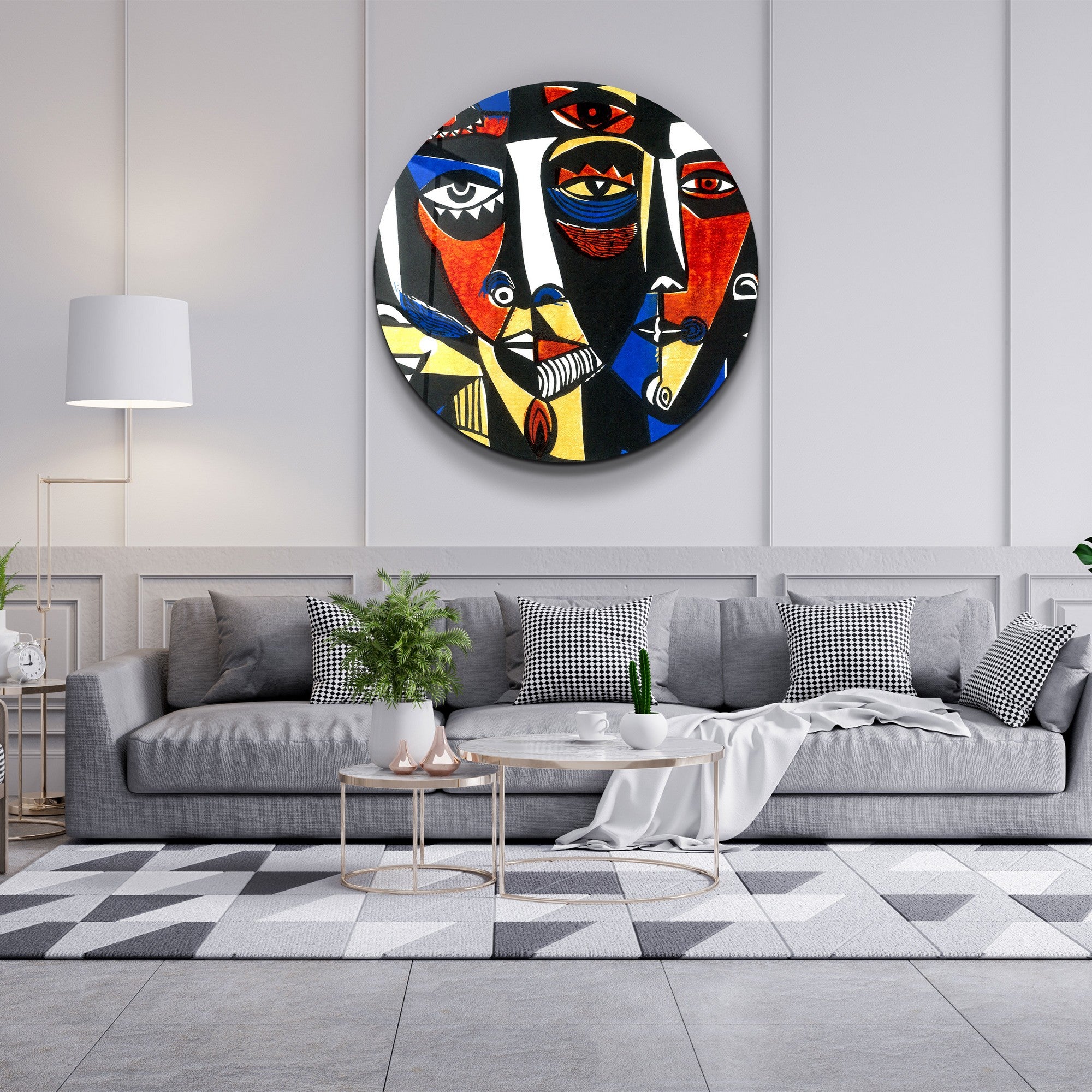 Quadro Decorativo em Vidro Temperado Multicolor 80x80cm - Impressão UV de Alta Qualidade