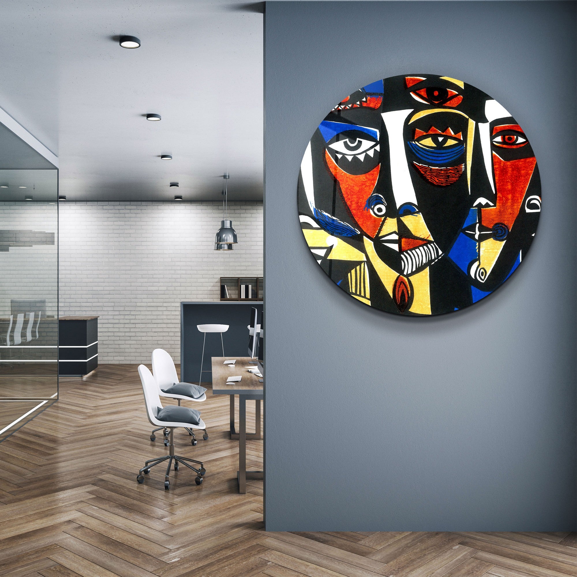 Quadro Decorativo em Vidro Temperado Multicolor 80x80cm - Impressão UV de Alta Qualidade