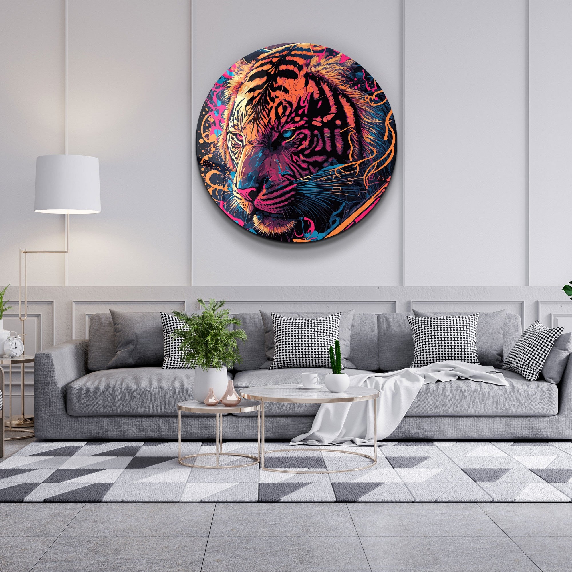 Quadro Decorativo em Vidro Temperado Multicolor 60x60cm - Impressão UV de Alta Qualidade