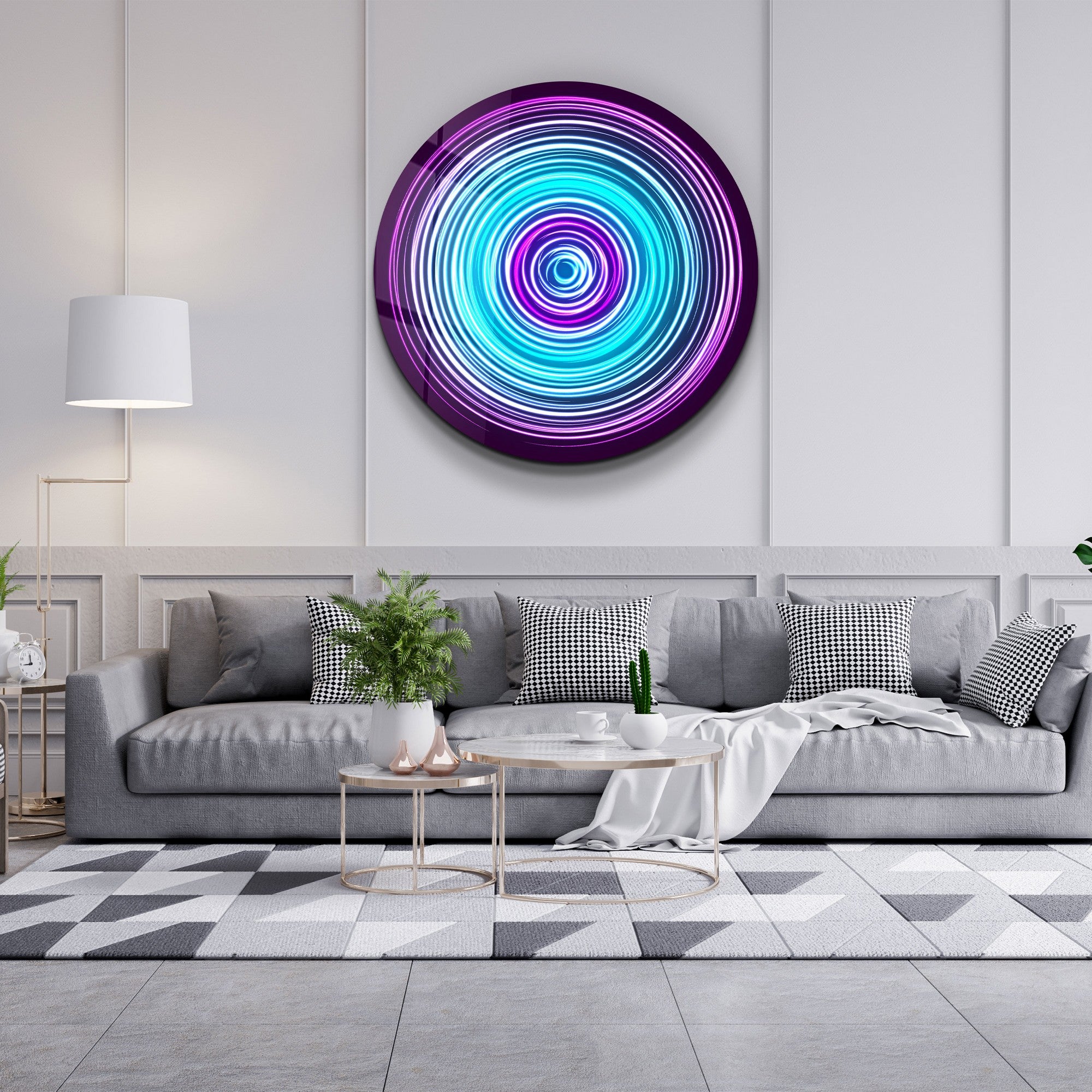 Quadro Decorativo em Vidro Temperado Multicolor 80x80cm - Impressão UV de Alta Qualidade