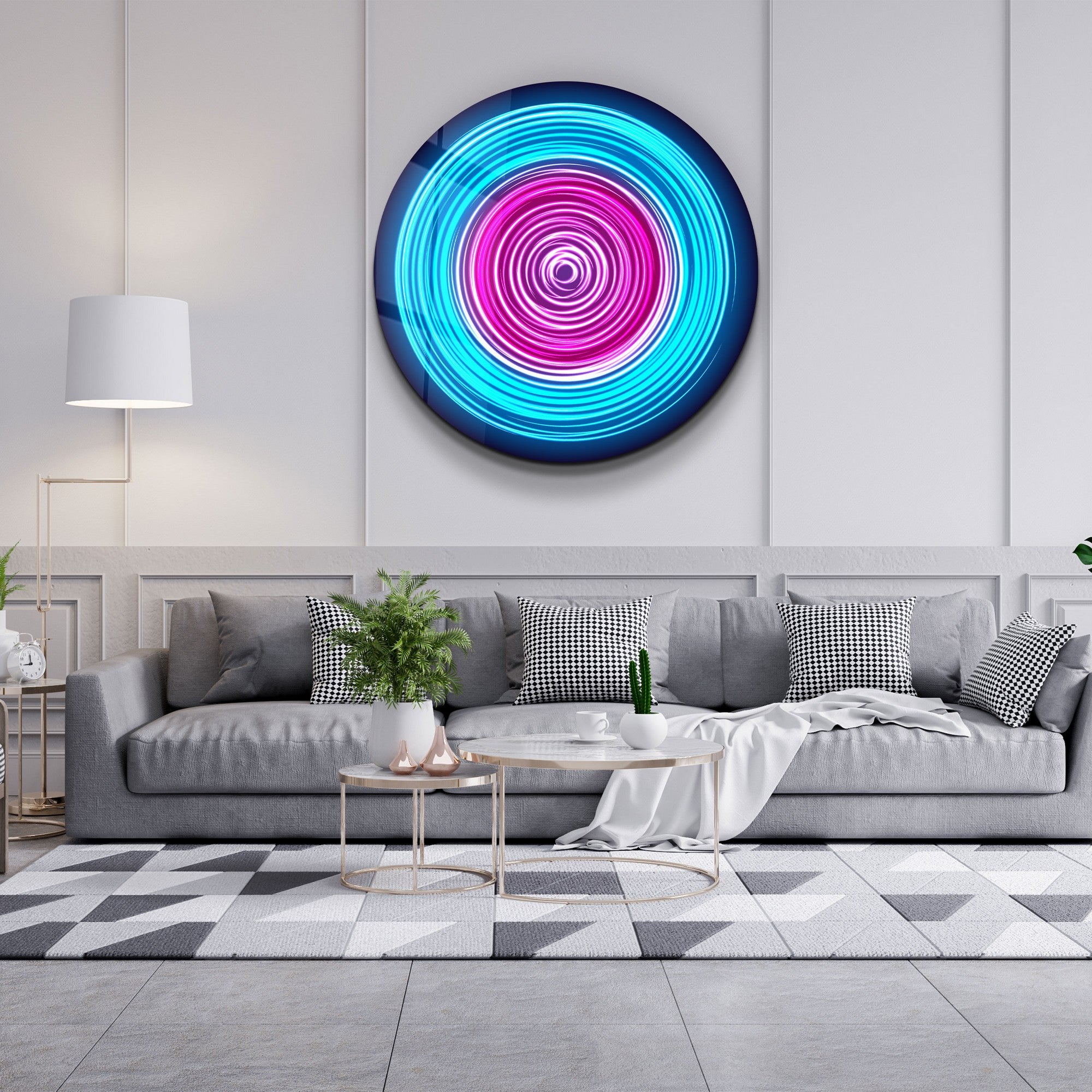 Quadro Decorativo em Vidro Temperado Multicolor 80x80cm - Impressão UV de Alta Qualidade