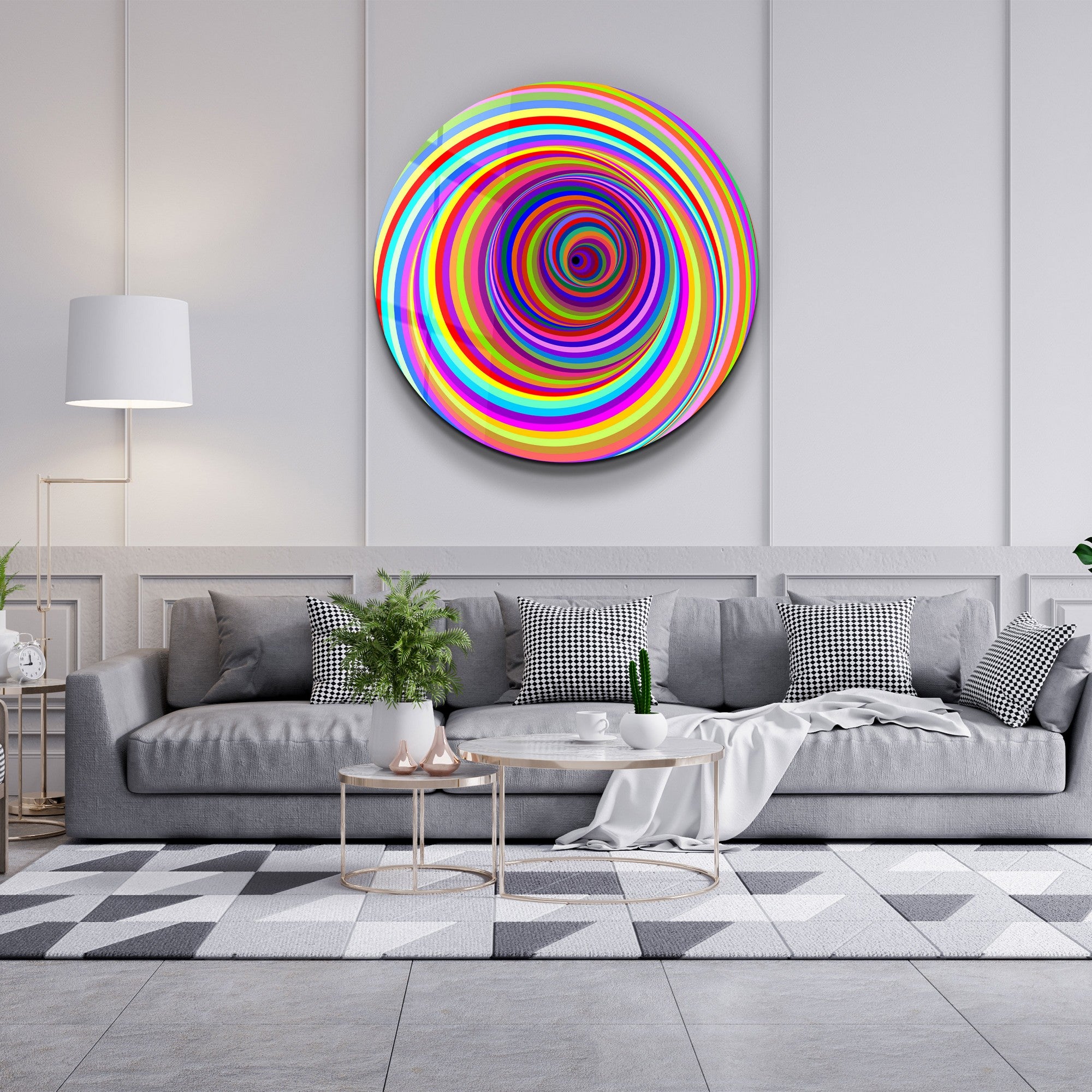 Quadro Decorativo em Vidro Temperado Multicolor 60x60cm - Impressão UV de Alta Qualidade