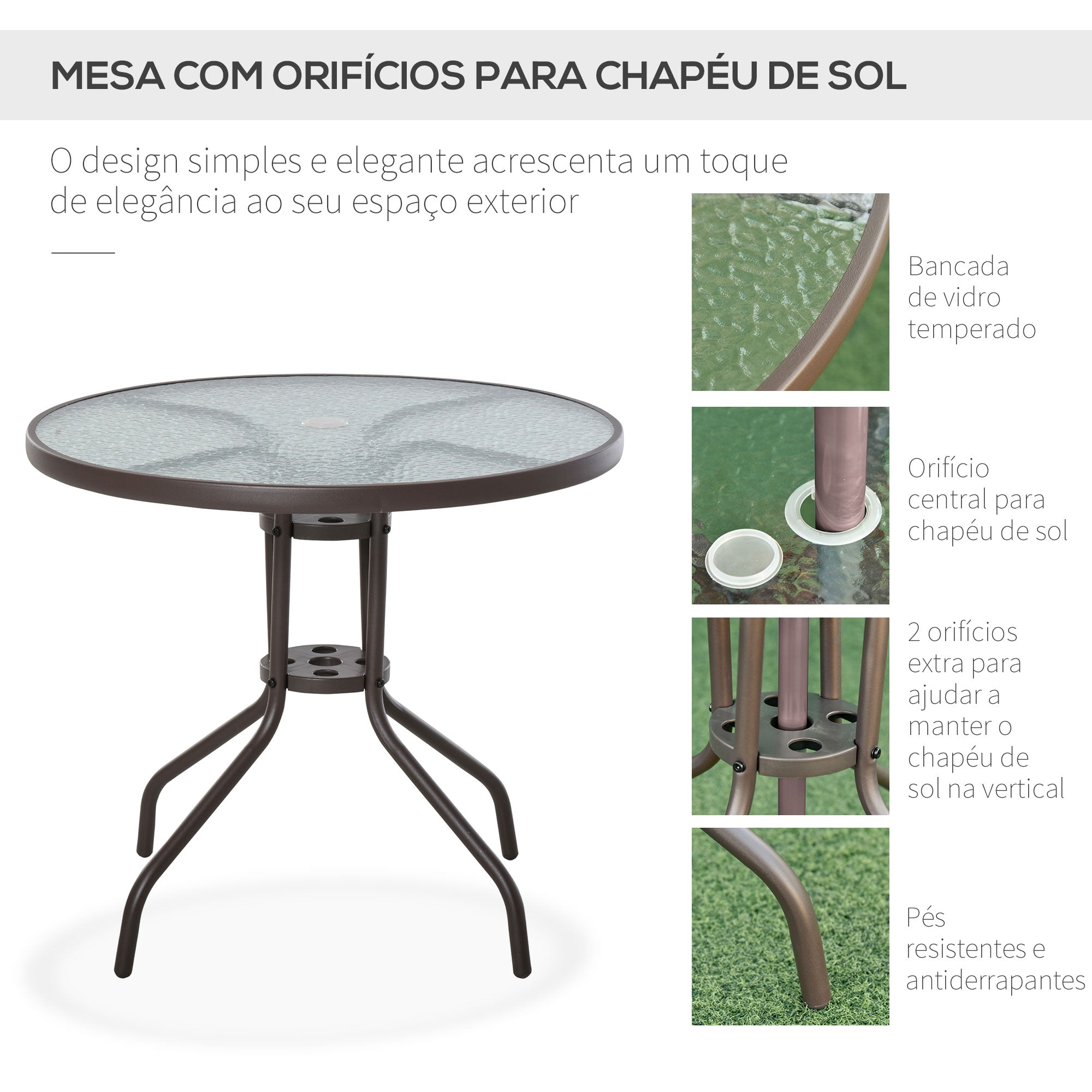 Conjunto de Móveis de Jardim 6 Peças Bege 80x80x69.5 cm
