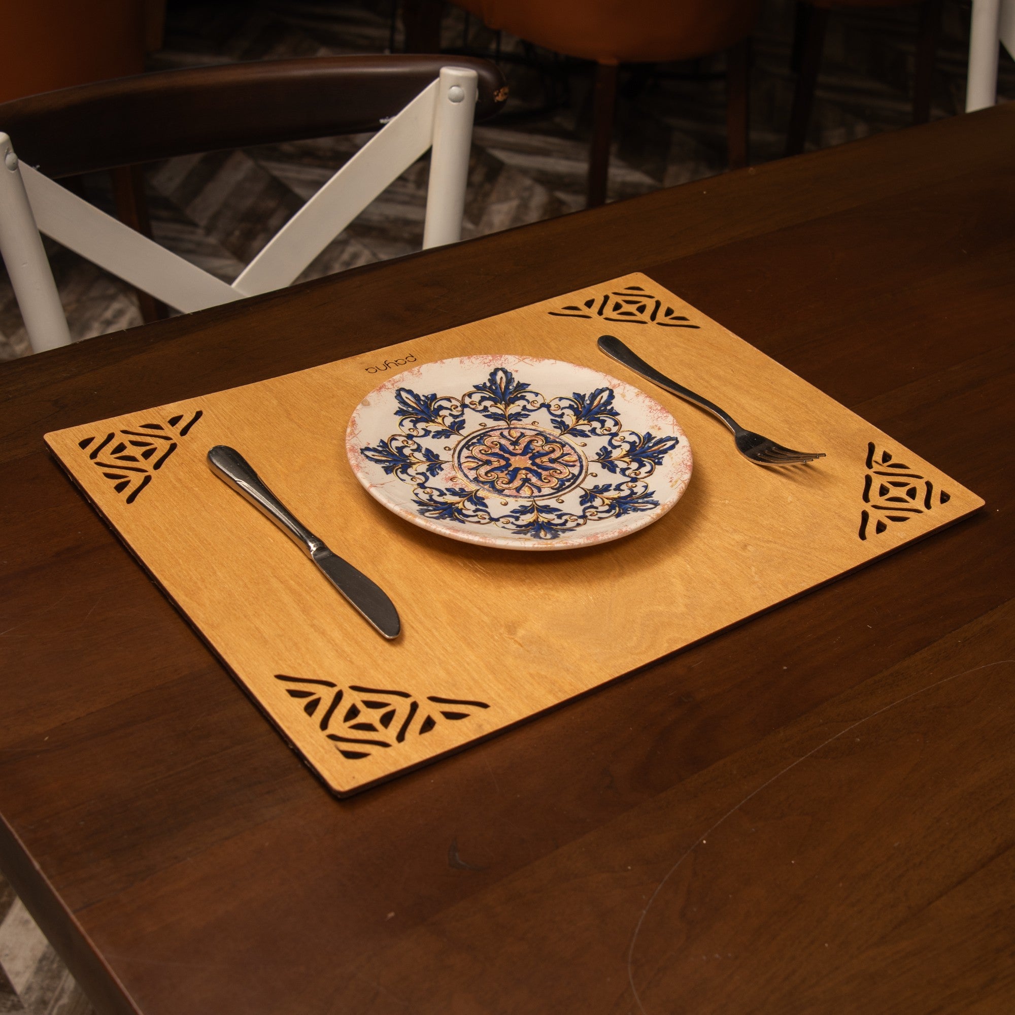 Conjunto de Bases de Pratos de madeira (4 peças)-Corpat-Mel