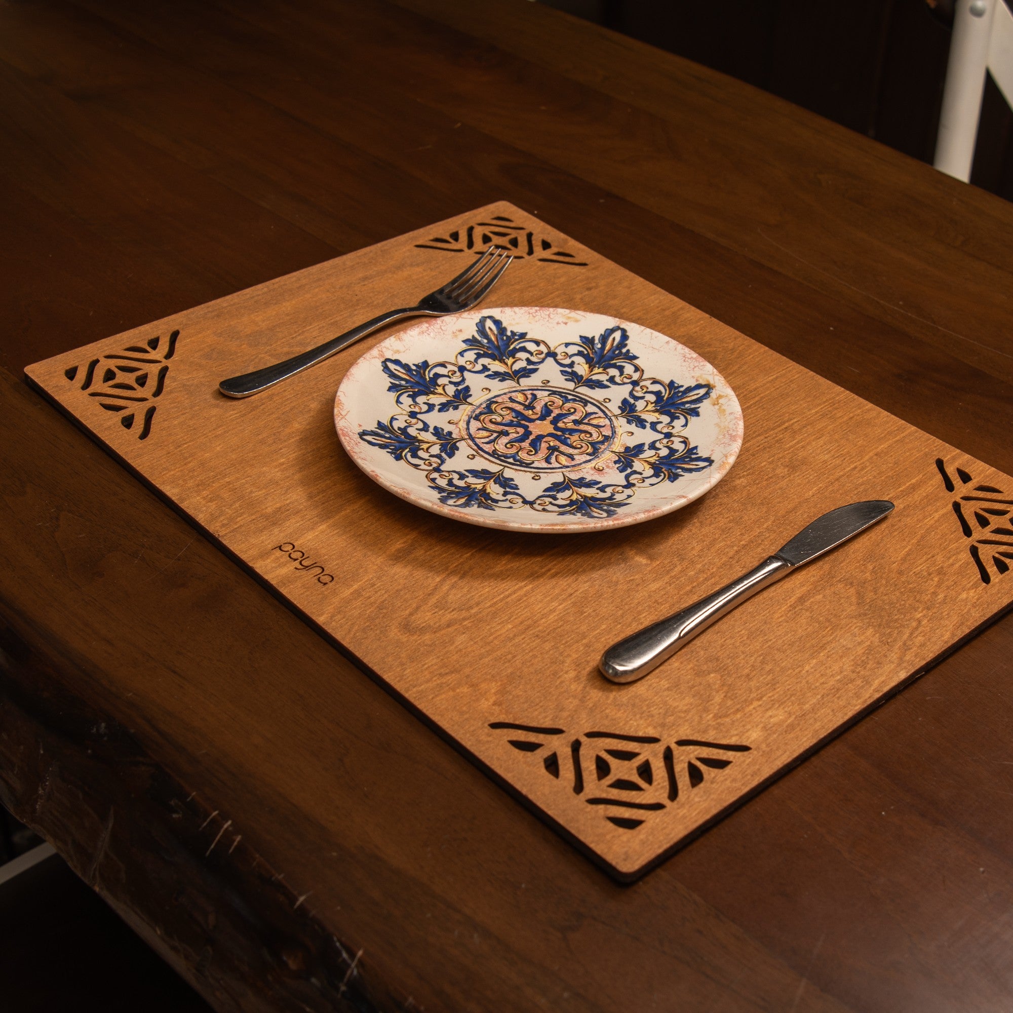 Conjunto de Bases de Pratos de madeira (4 peças)-Corpat-Noz