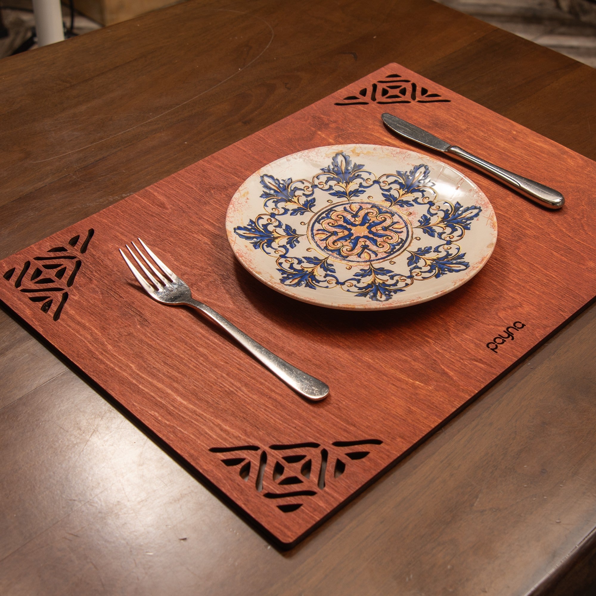 Conjunto de Bases de Pratos de madeira (4 peças)-Corpat-Rosa