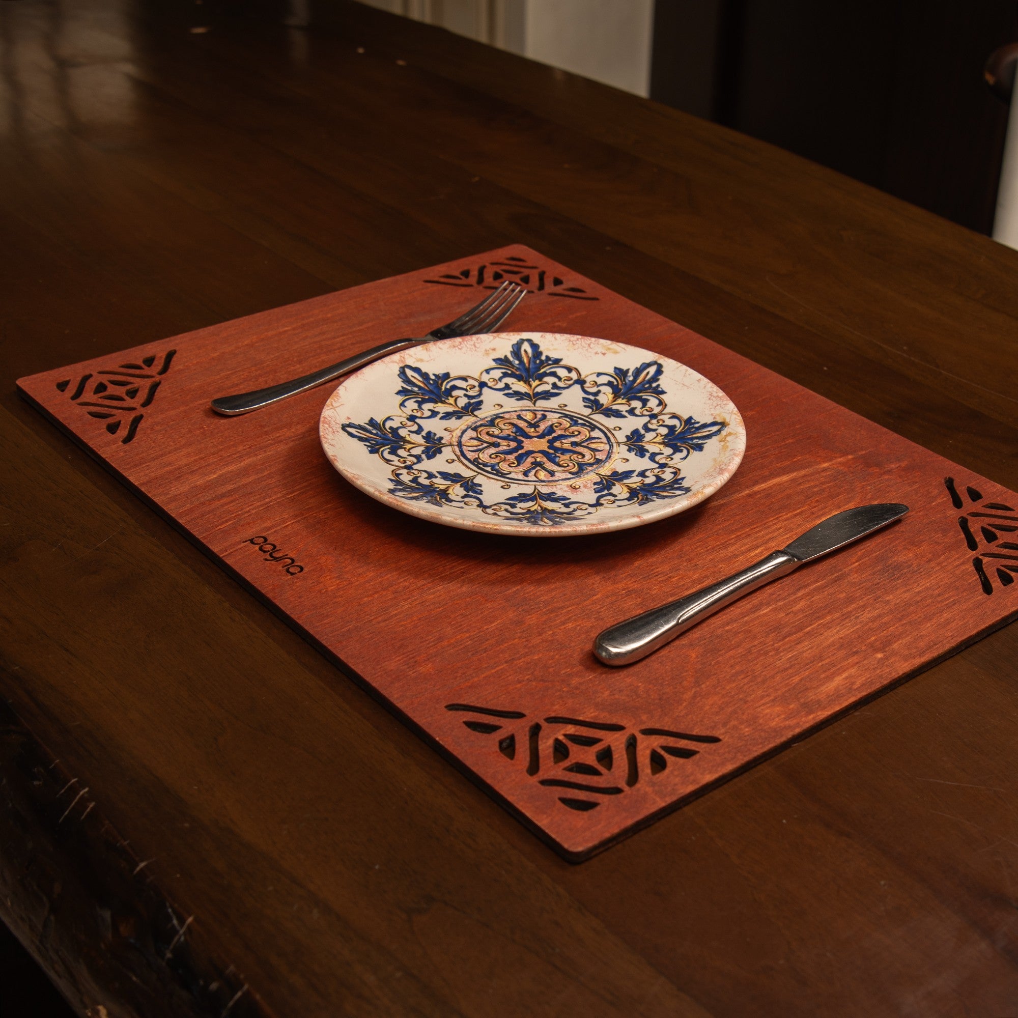 Conjunto de Bases de Pratos de madeira (4 peças)-Corpat-Rosa