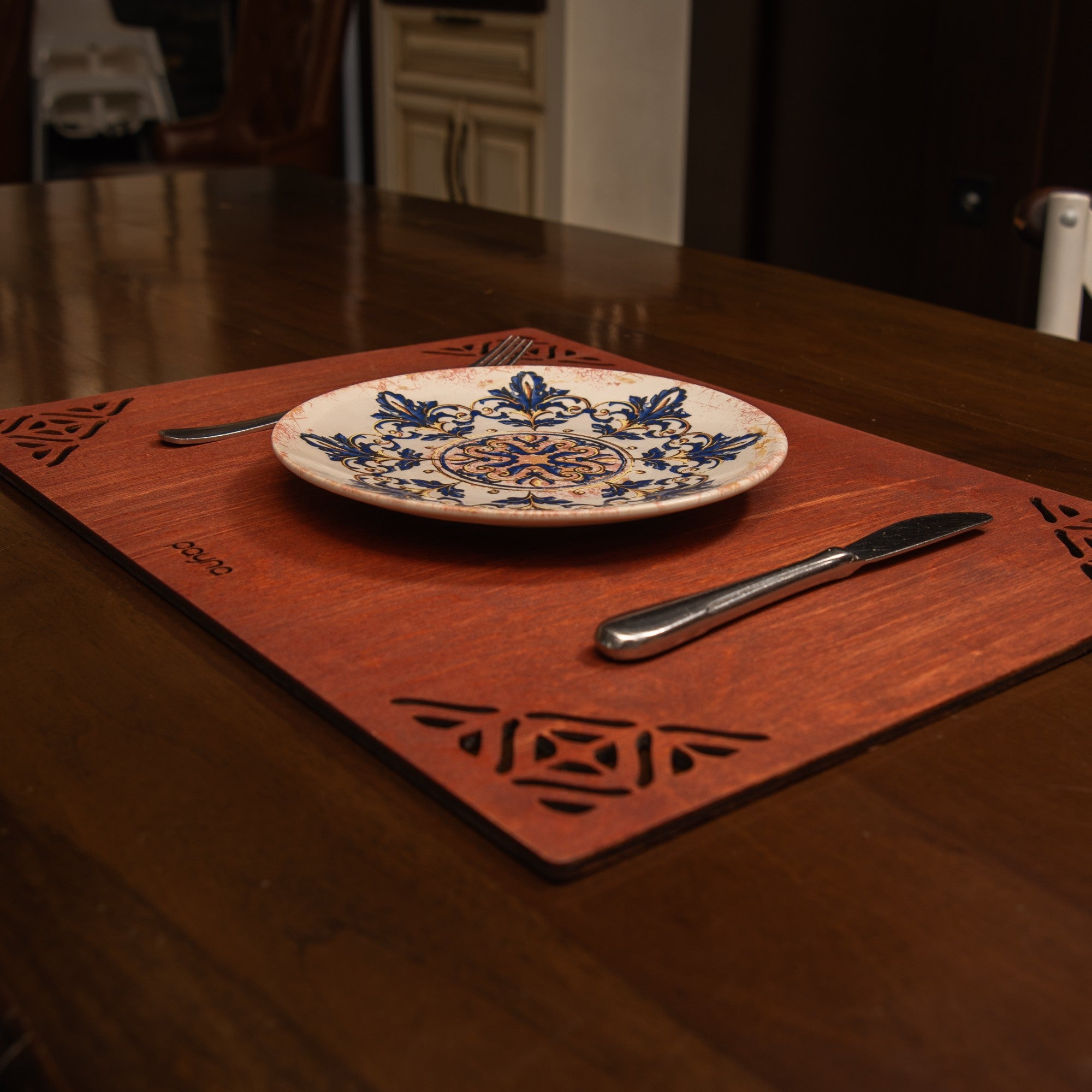 Conjunto de Bases de Pratos de madeira (4 peças)-Corpat-Rosa