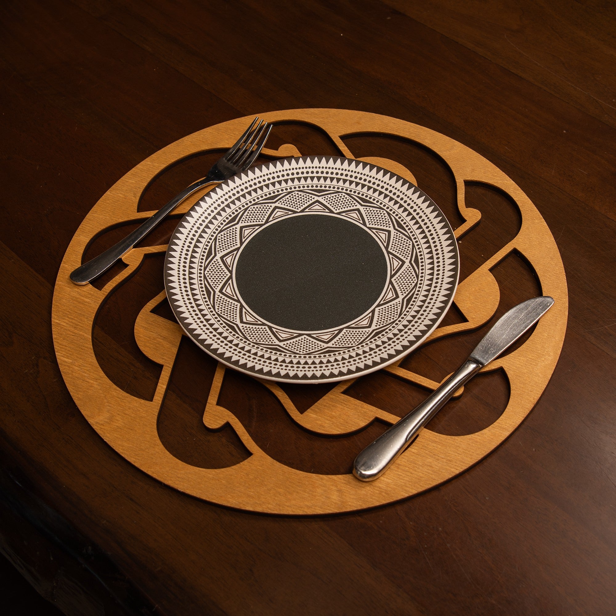 Conjunto de Bases de Pratos de madeira (4 peças)-Don-Mel