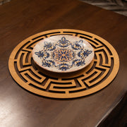 Conjunto de Bases de Pratos de madeira (4 peças)-Labyrinth-Mel