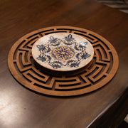 Conjunto de Bases de Pratos de madeira (4 peças)-Labyrinth-Noz