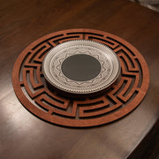 Conjunto de Bases de Pratos de madeira (4 peças)-Labyrinth-Rosa