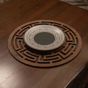 Conjunto de Bases de Pratos de madeira (4 peças)-Labyrinth-Wengué
