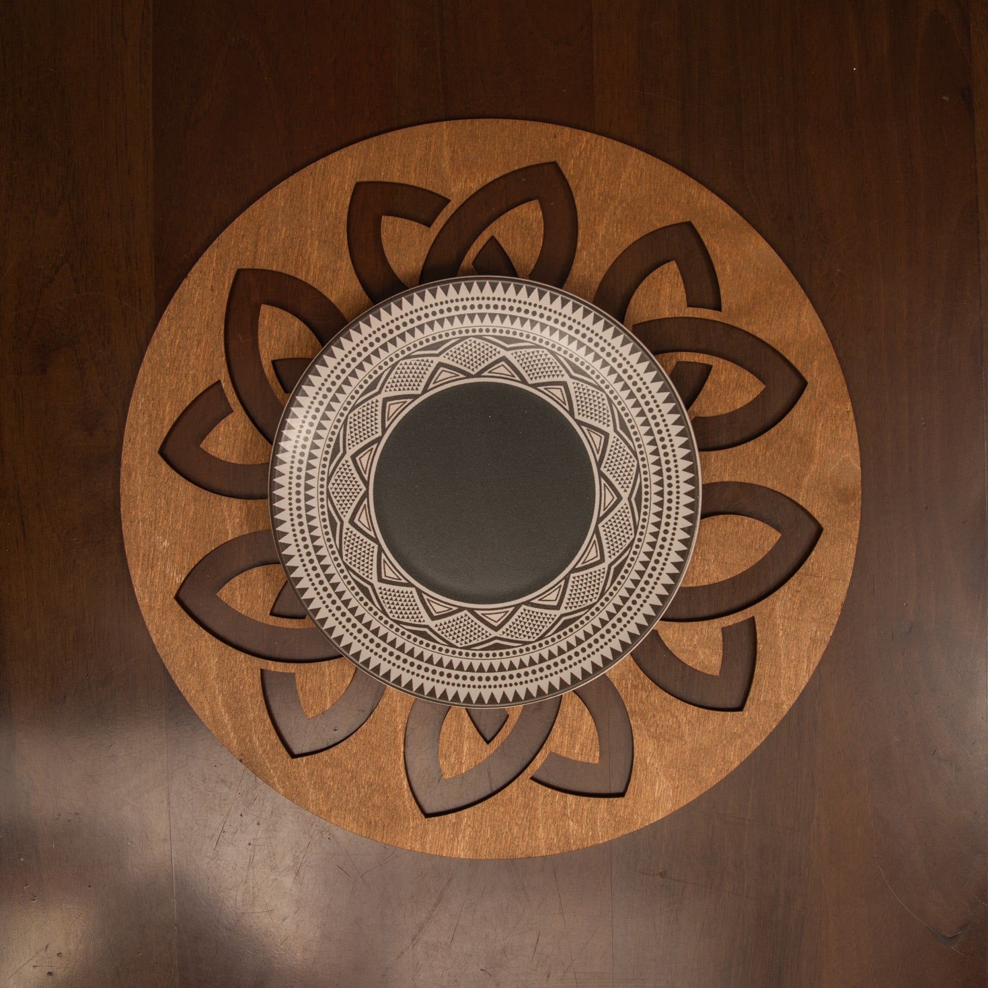 Conjunto de Bases de Pratos de madeira (4 peças)-Lugh-Noz