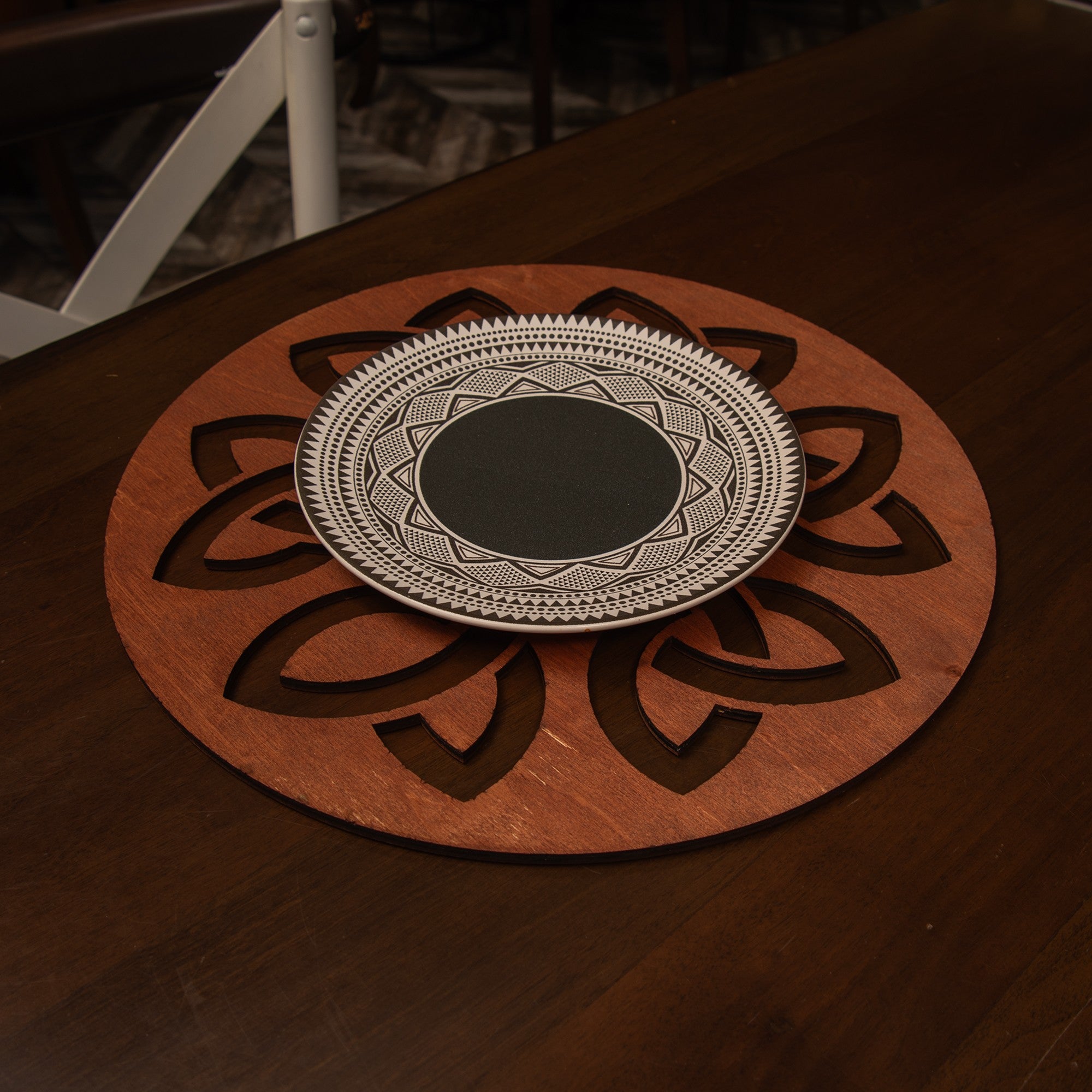 Conjunto de Bases de Pratos de madeira (4 peças)-Lugh-Rosa