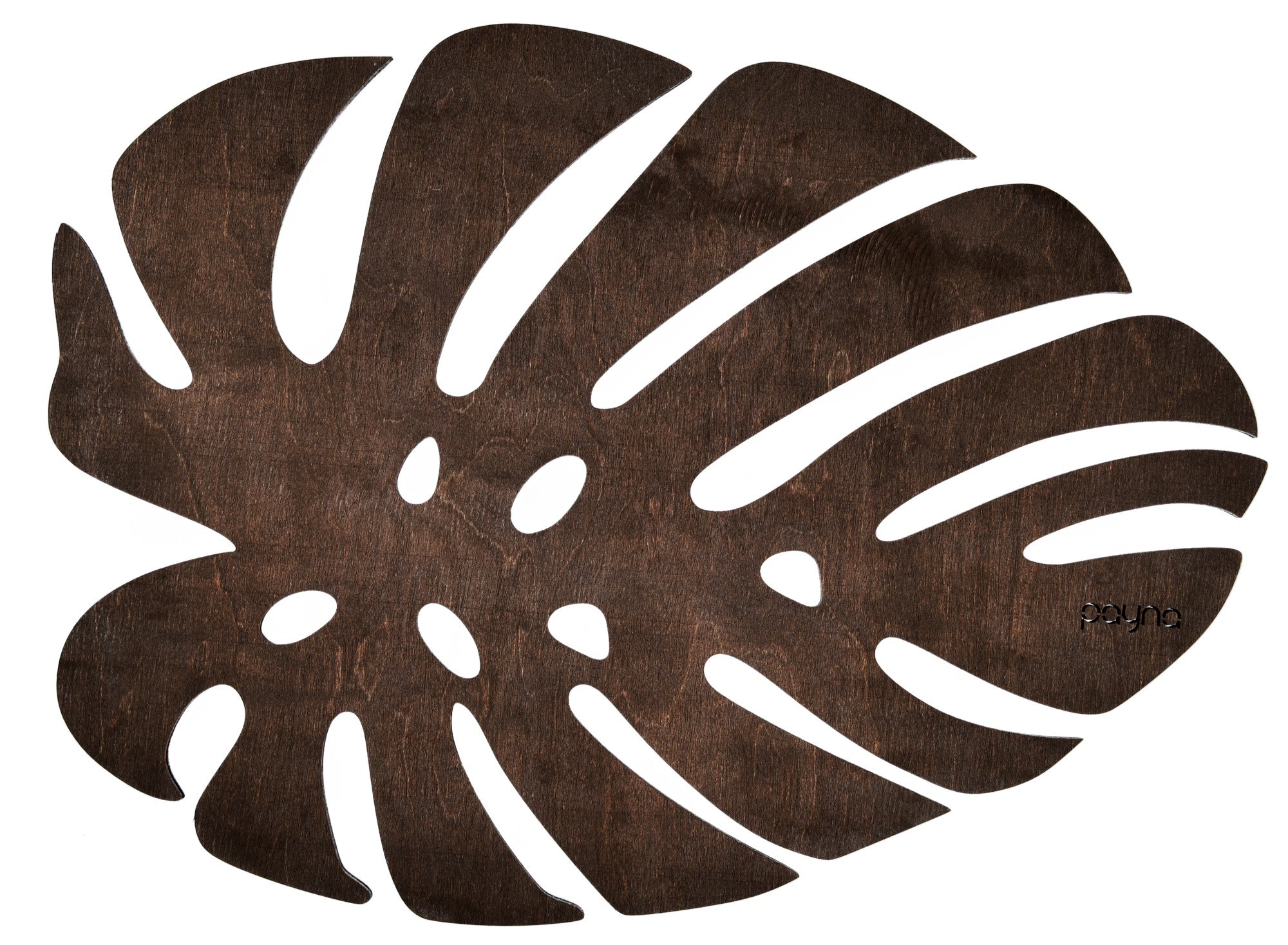 Conjunto de Bases de Pratos de madeira (4 peças)-Monstera-Wengué