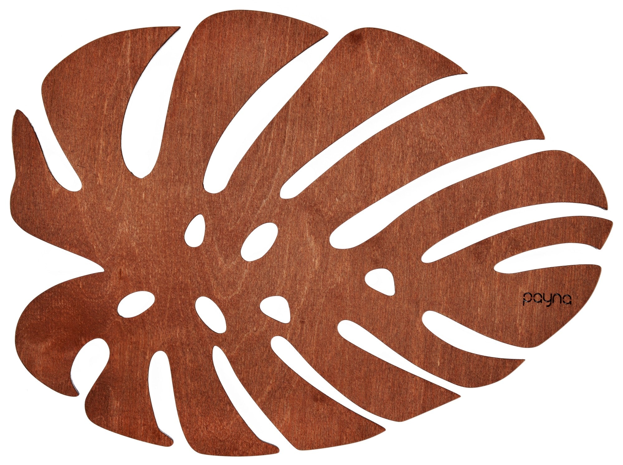 Conjunto de Bases de Pratos de madeira (4 peças)-Monstera-Rosa